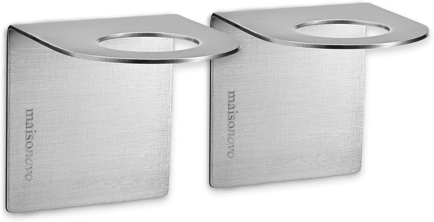Silver Wall Mounted Soap Holder Set - MAISONOVO