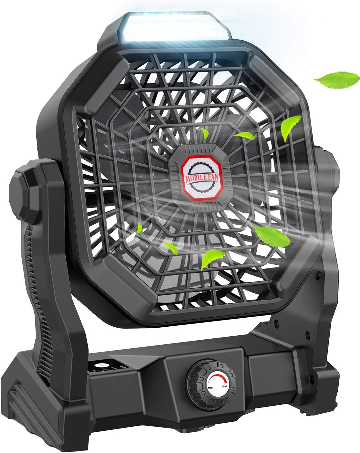 Portable 9 Camping Fan with LED Light - Stay Cool Anywhere!