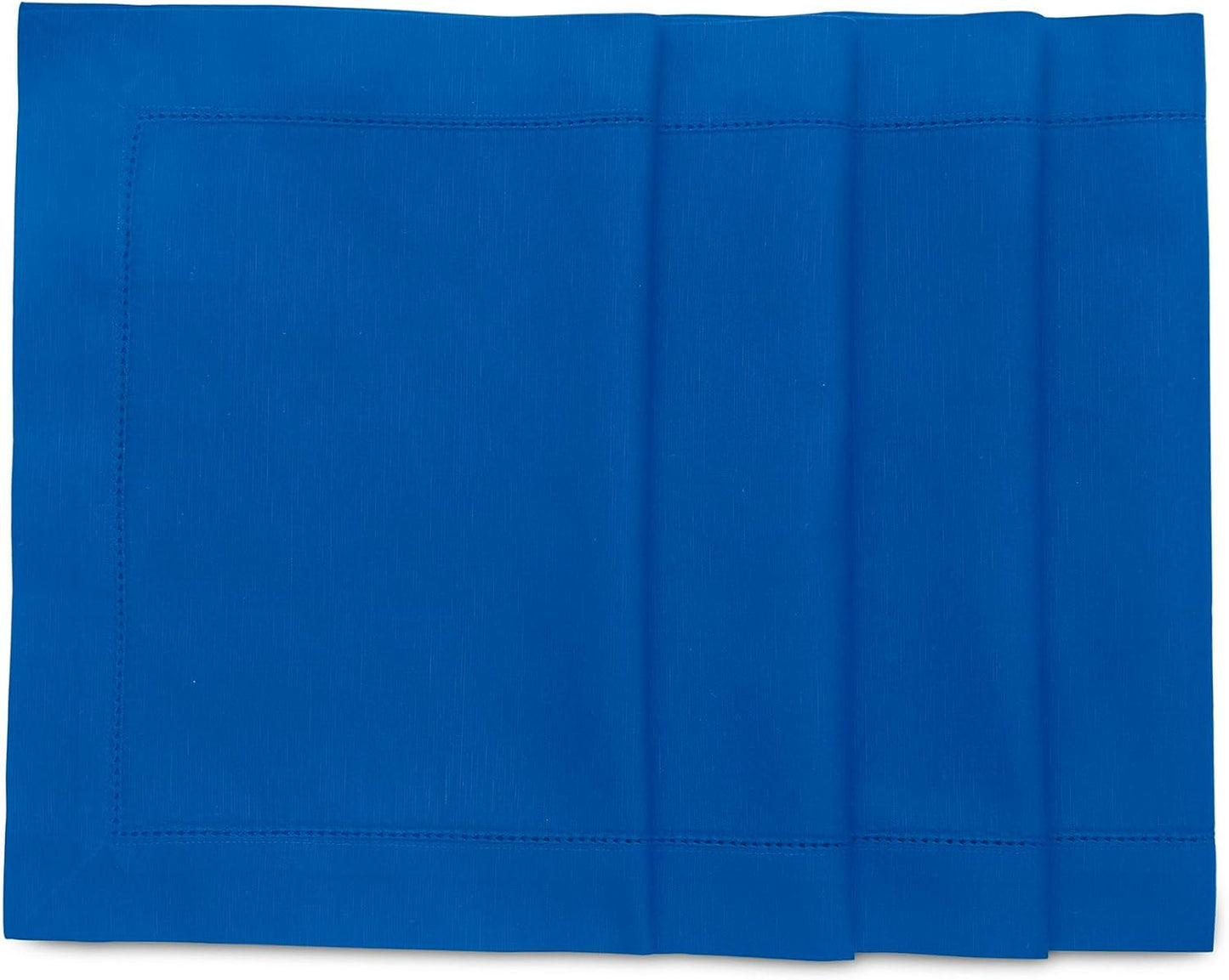 Blue Placemats Set of 4 - Cotton Linen Hemstitch for Holidays