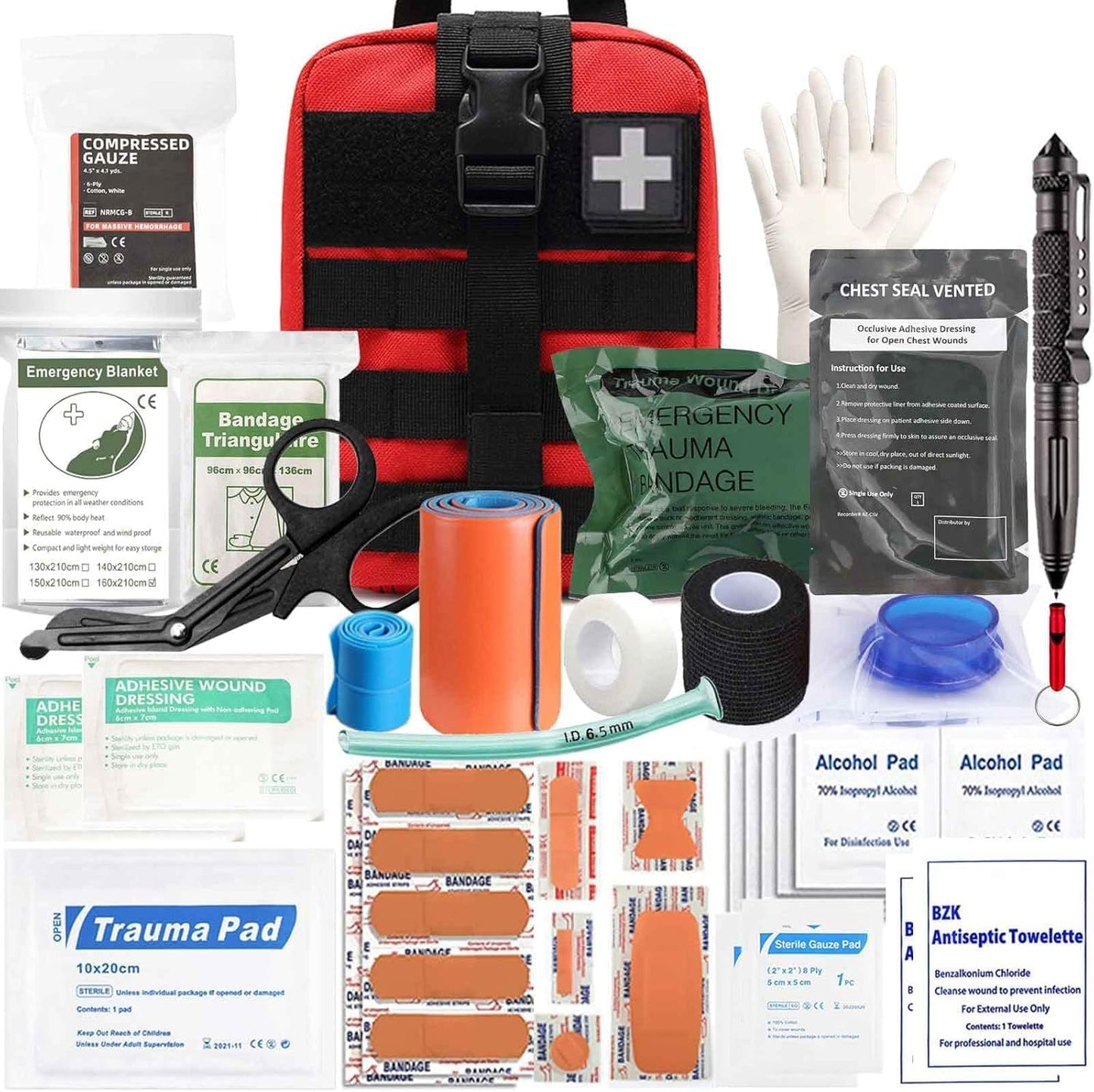 Ifak Trauma Kit for Camping and Hiking - 74 Piece Tactical Supplies