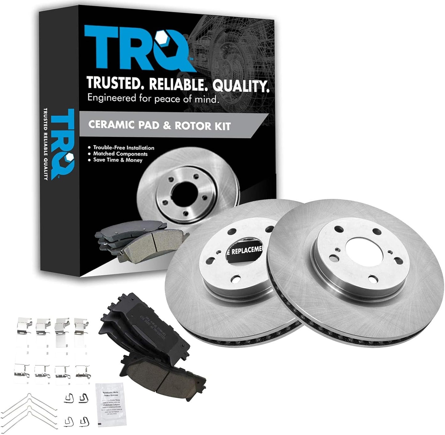 TRQ Front Brake Pad and Rotor Set for Lexus and Toyota Models