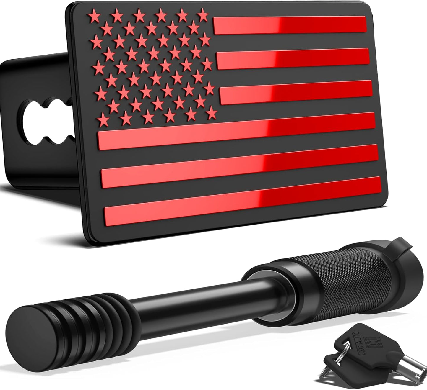 2 Inch Trailer Hitch Cover with American Flag for 2 Inch Receivers
