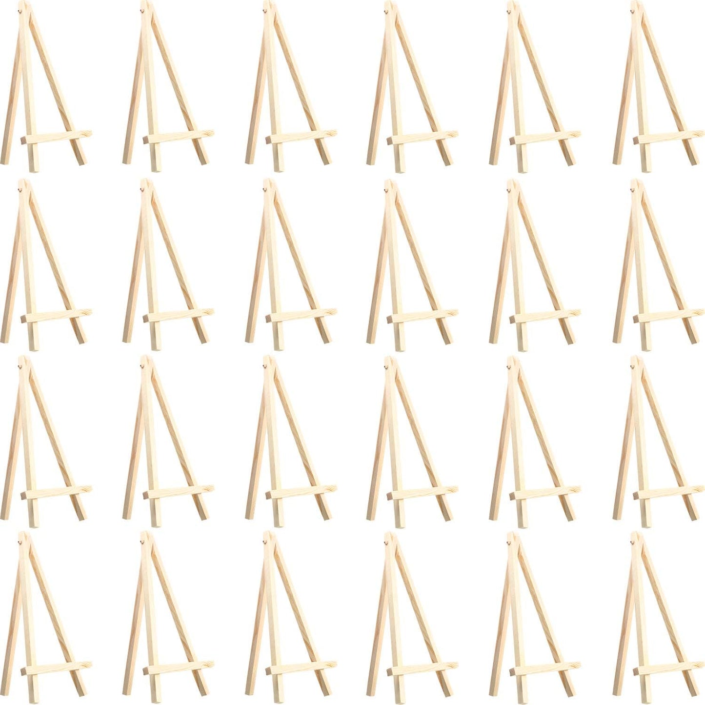 24 Pack Mini Wood Display Easel for Art and Events