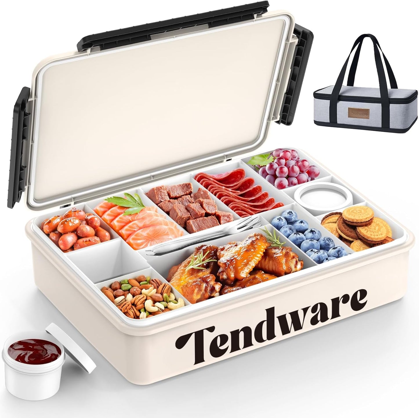 Chilled Divided Serving Tray Snackle Box for Fresh Food On-the-Go
