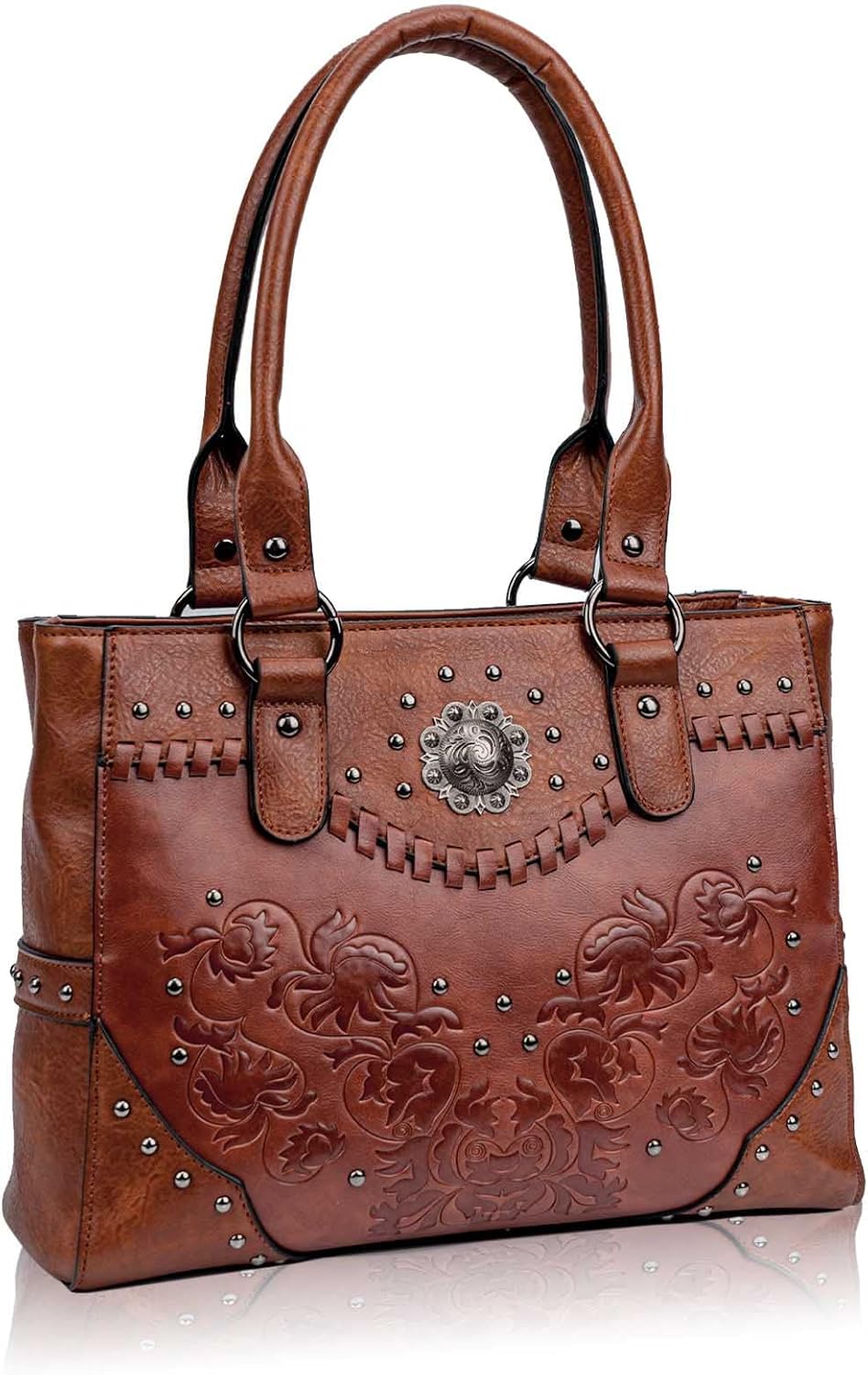 Large Western Tote Bag for Women with Vintage Embossed Design