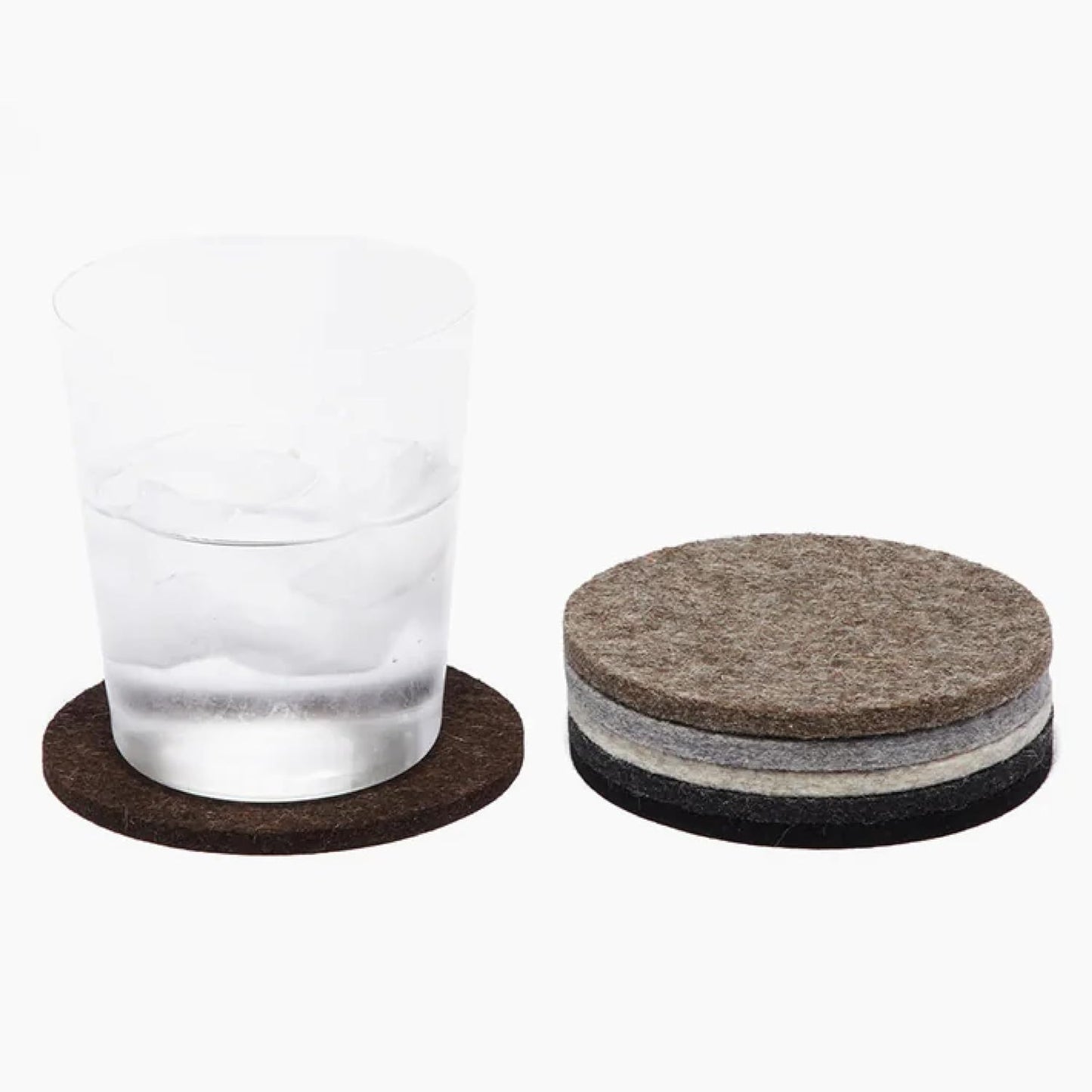 Bierfilzl Merino Wool Round Coasters Set of 6 - Earth Colors