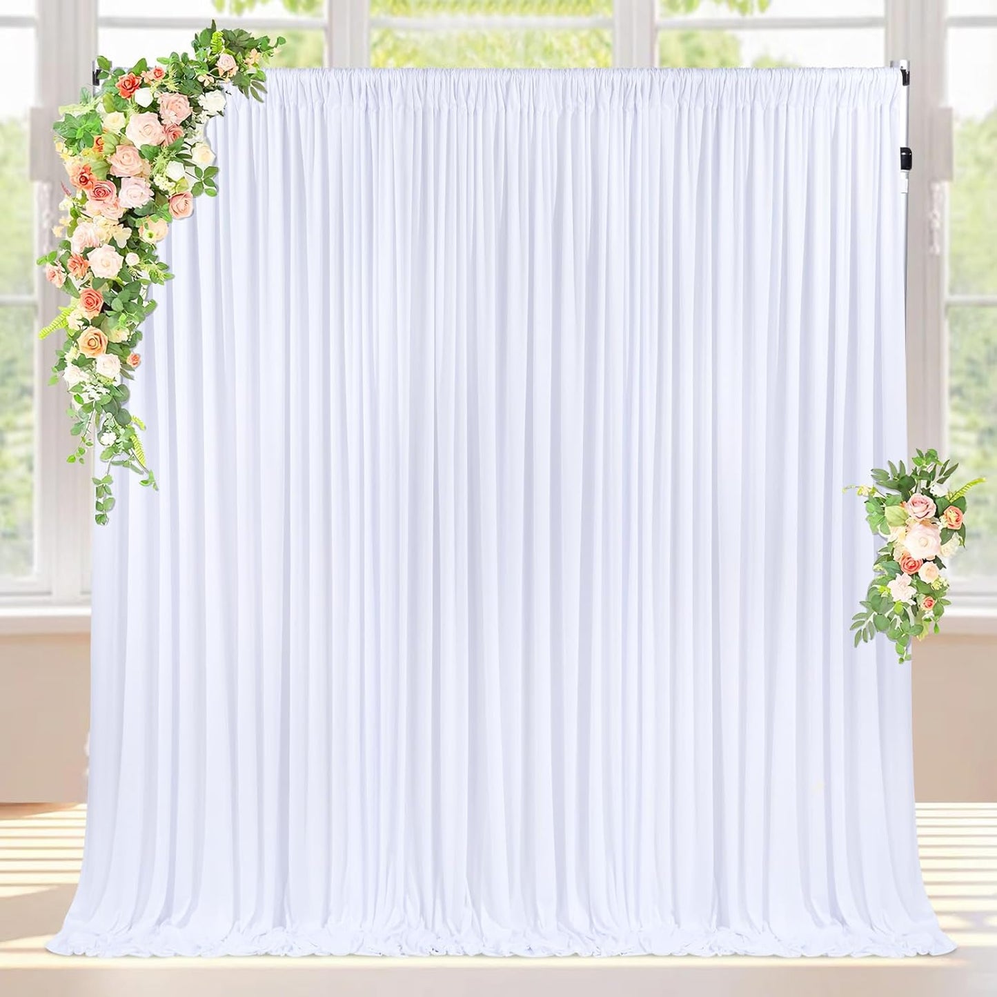 B-COOL 10.6x10ft White Wedding Backdrop - Wrinkle-Free Elegance