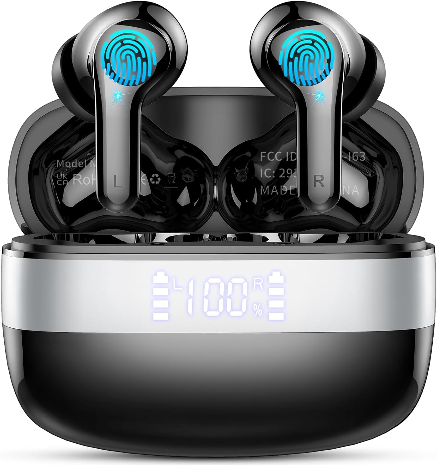 Wireless Bluetooth Earbuds with Noise-Canceling and 48H Playtime
