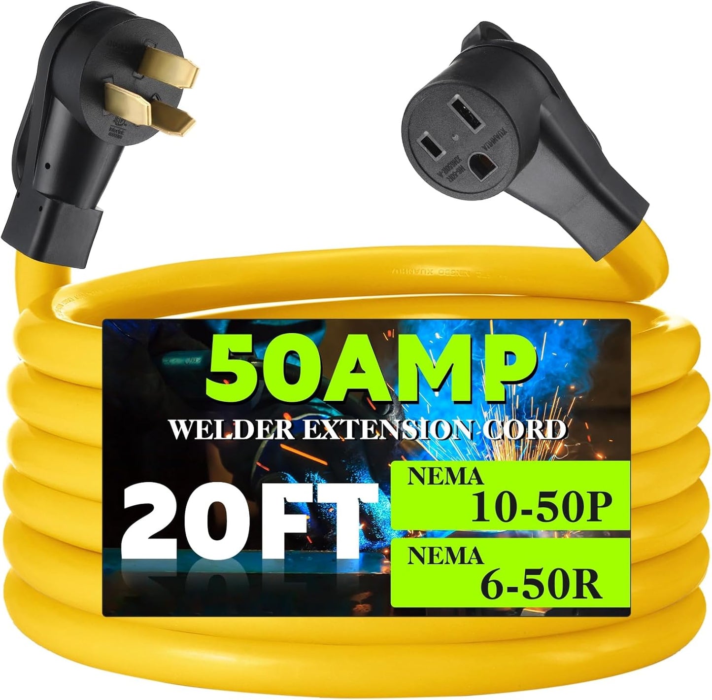 20FT 50Amp Welder Adapter Cord for Plasma Cutters and More