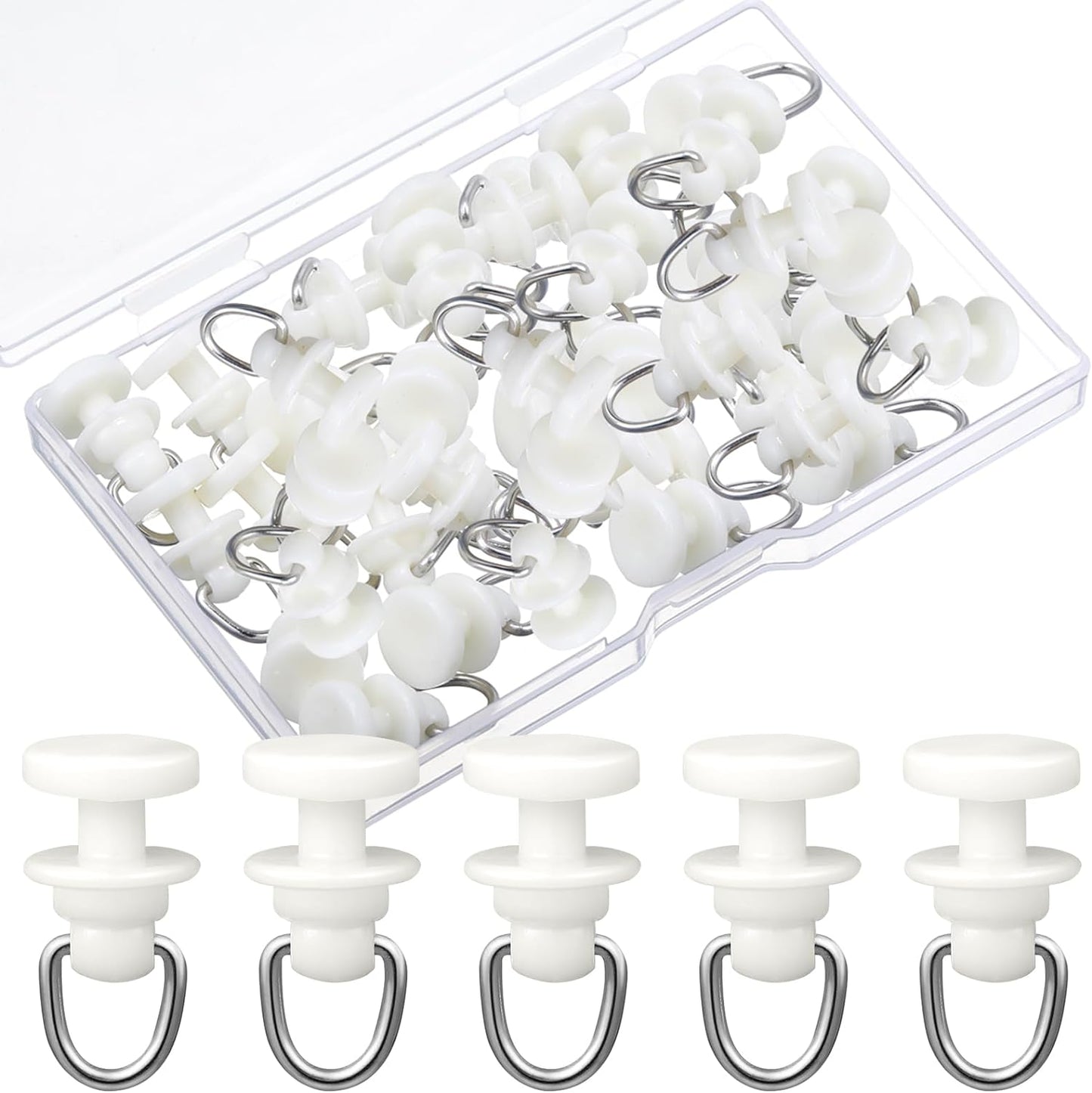 Effortlessly Slide Curtains: Plastic Glider Hooks (50 pcs)