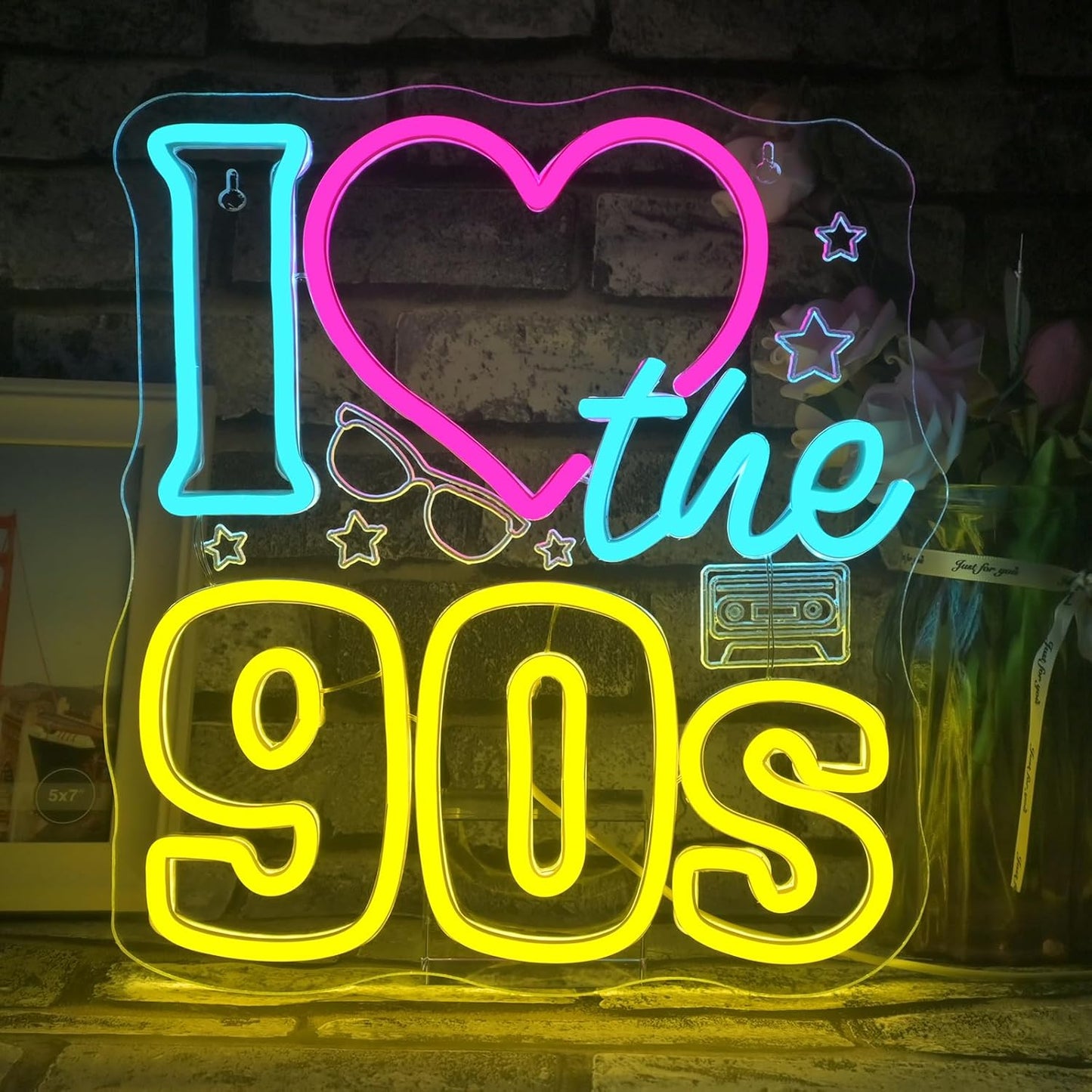 I Love the 90s Neon Sign for Vibrant Retro Wall Decor