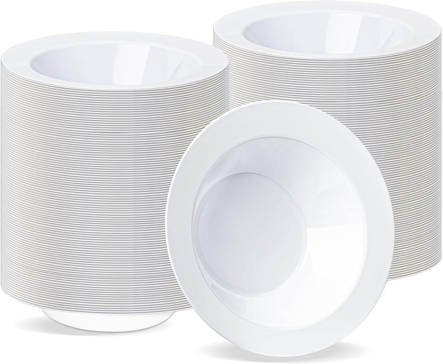 200PCS White Plastic Bowls for Parties, Weddings, and More
