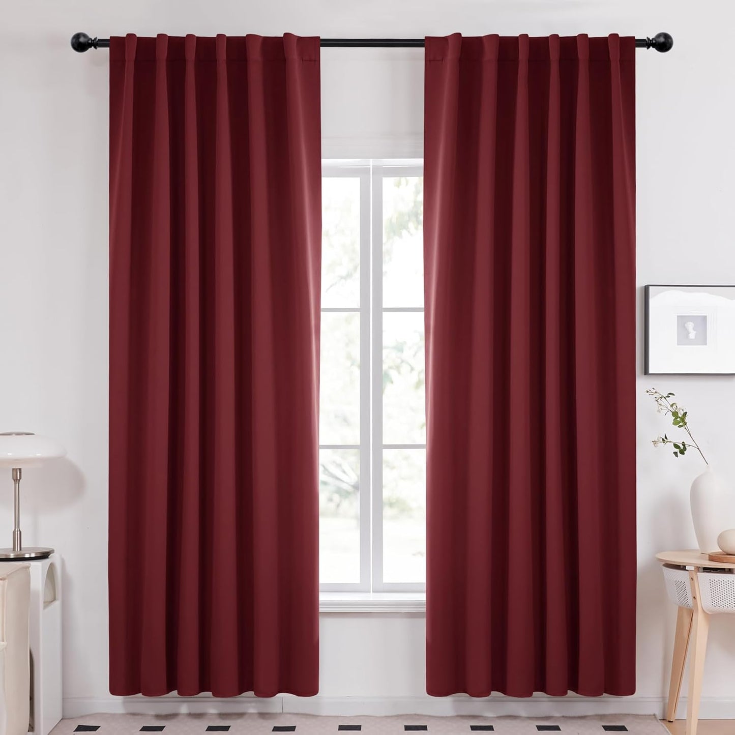 Deconovo Solid Rod Pocket Curtains for Living Room 52Wx84L