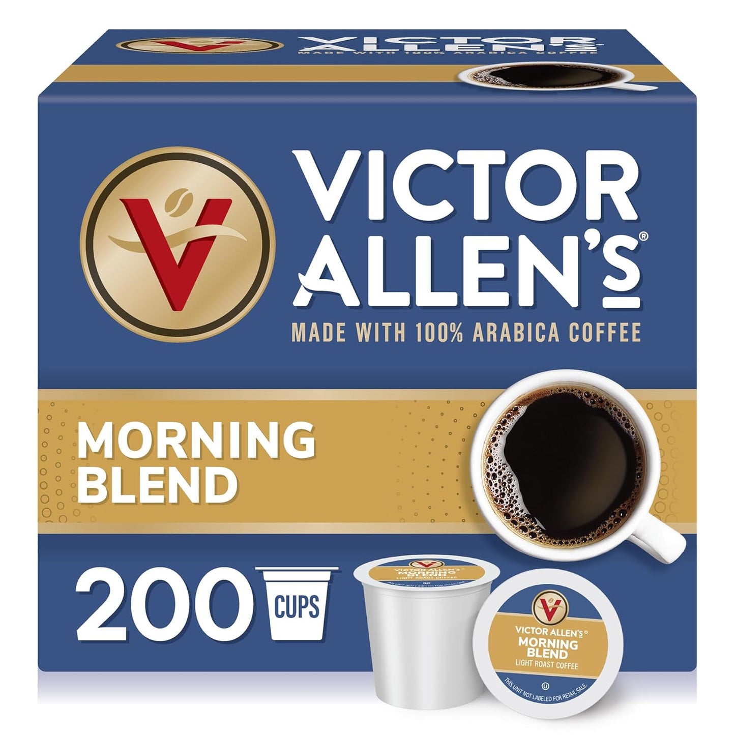 200 Count Light Roast Coffee Pods by Victor Allen's