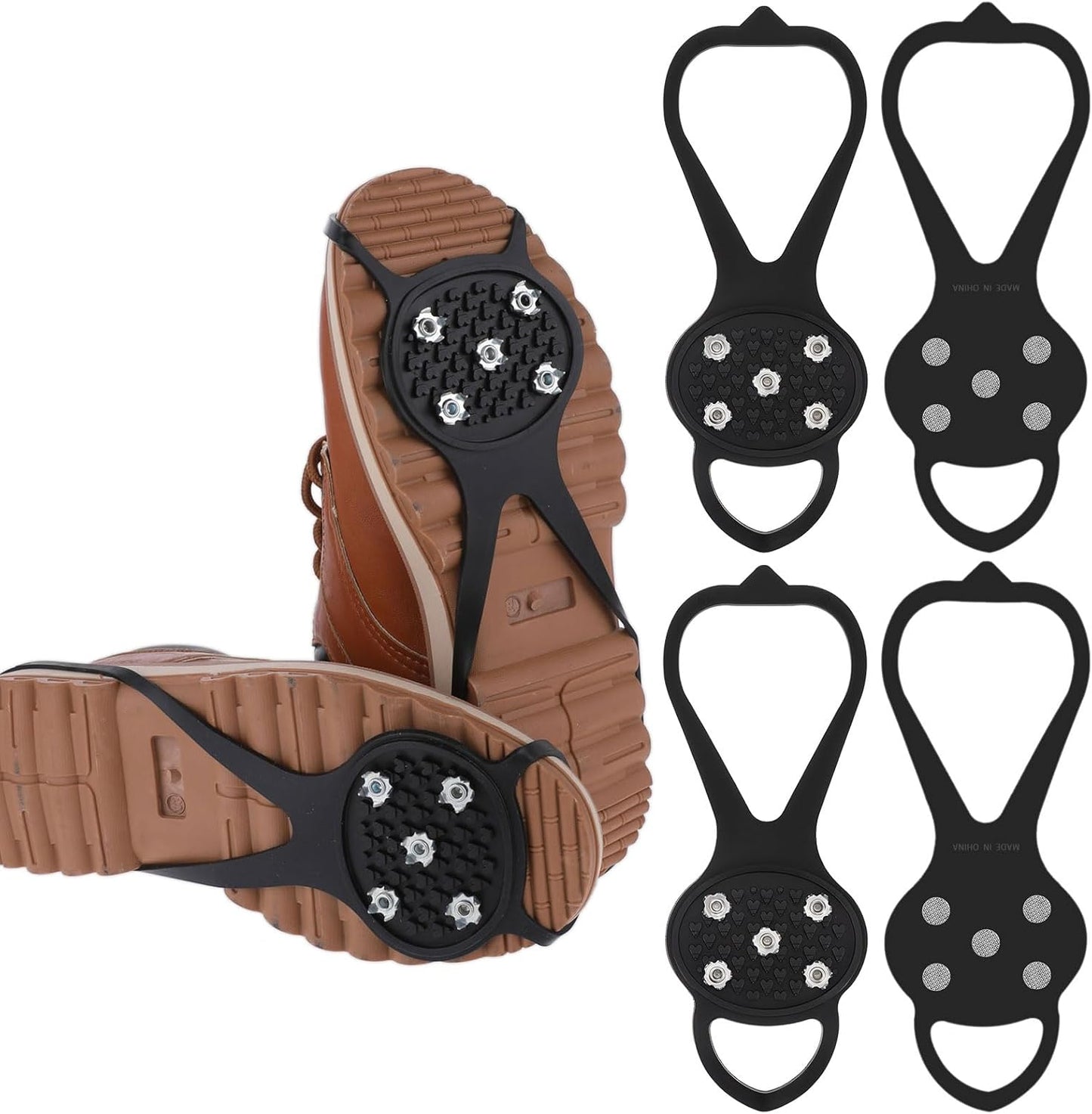 Aiyorse Ice Traction Cleats - Grip with 5 Steel Studs!