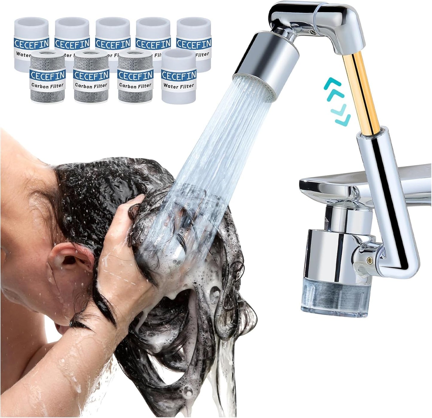 CECEFIN 1440o Sink Water Filter Faucet Extender for Easy Use