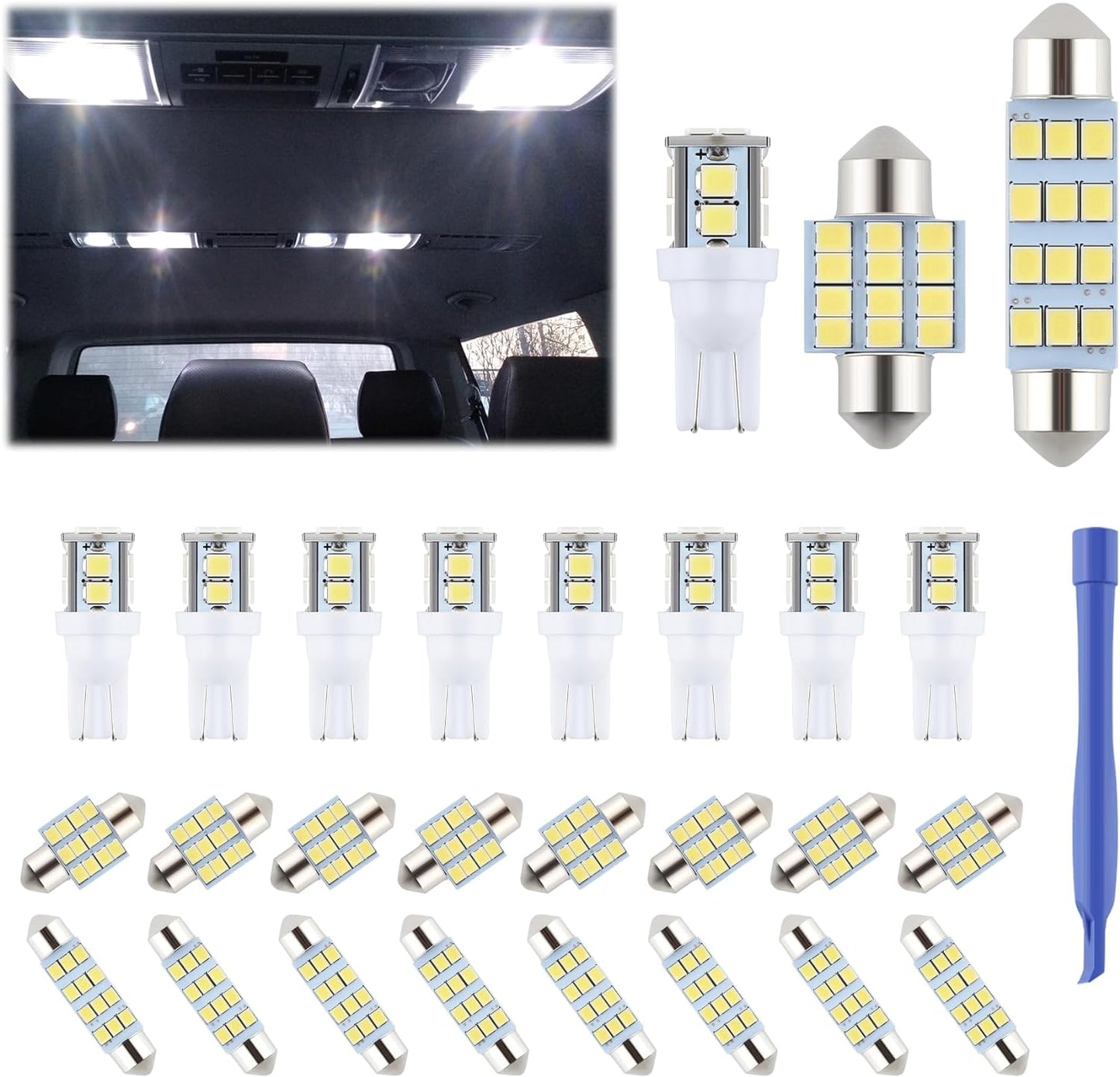 Enhance Car Lighting with 24-Piece LED Bulb Kit - iFunyLED