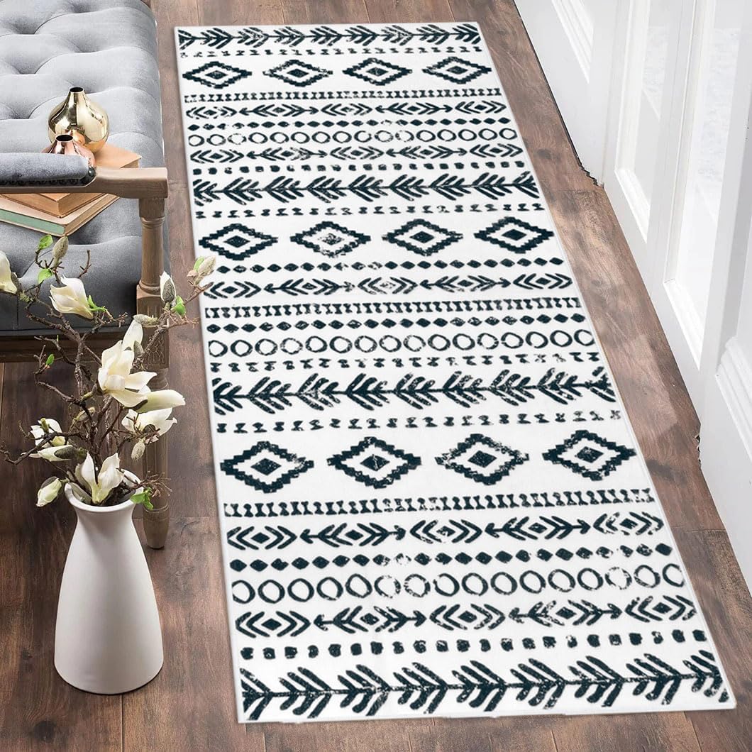 Lahome Boho Moroccan Washable Runner Rug for Hallways and More