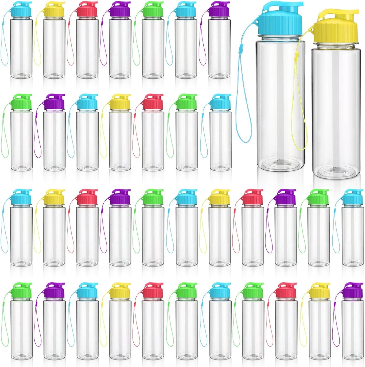 50 Pieces Reusable 17 oz Plastic Water Bottles for Fitness