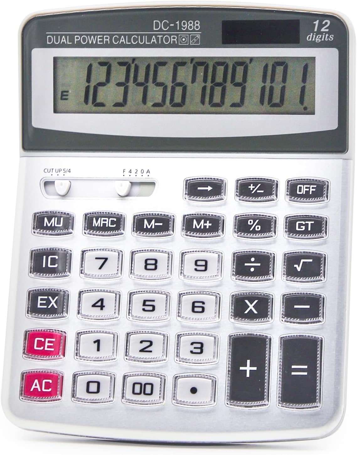 OFFIDIX 12-Digit Desk Calculator: Extra-Large Display for Easy Viewing