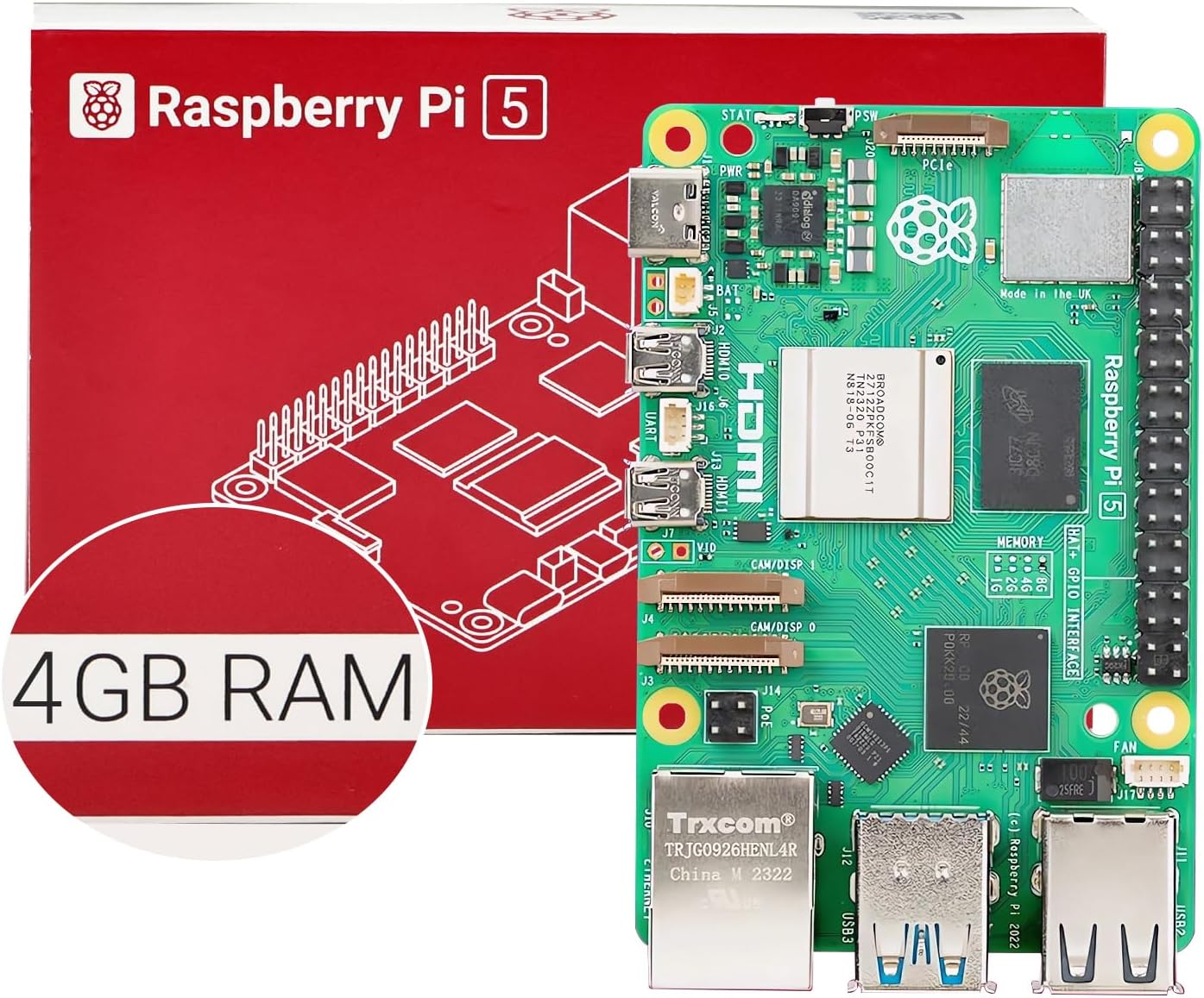 Raspberry Pi 5 4GB RAM Single Board Computer for Developers