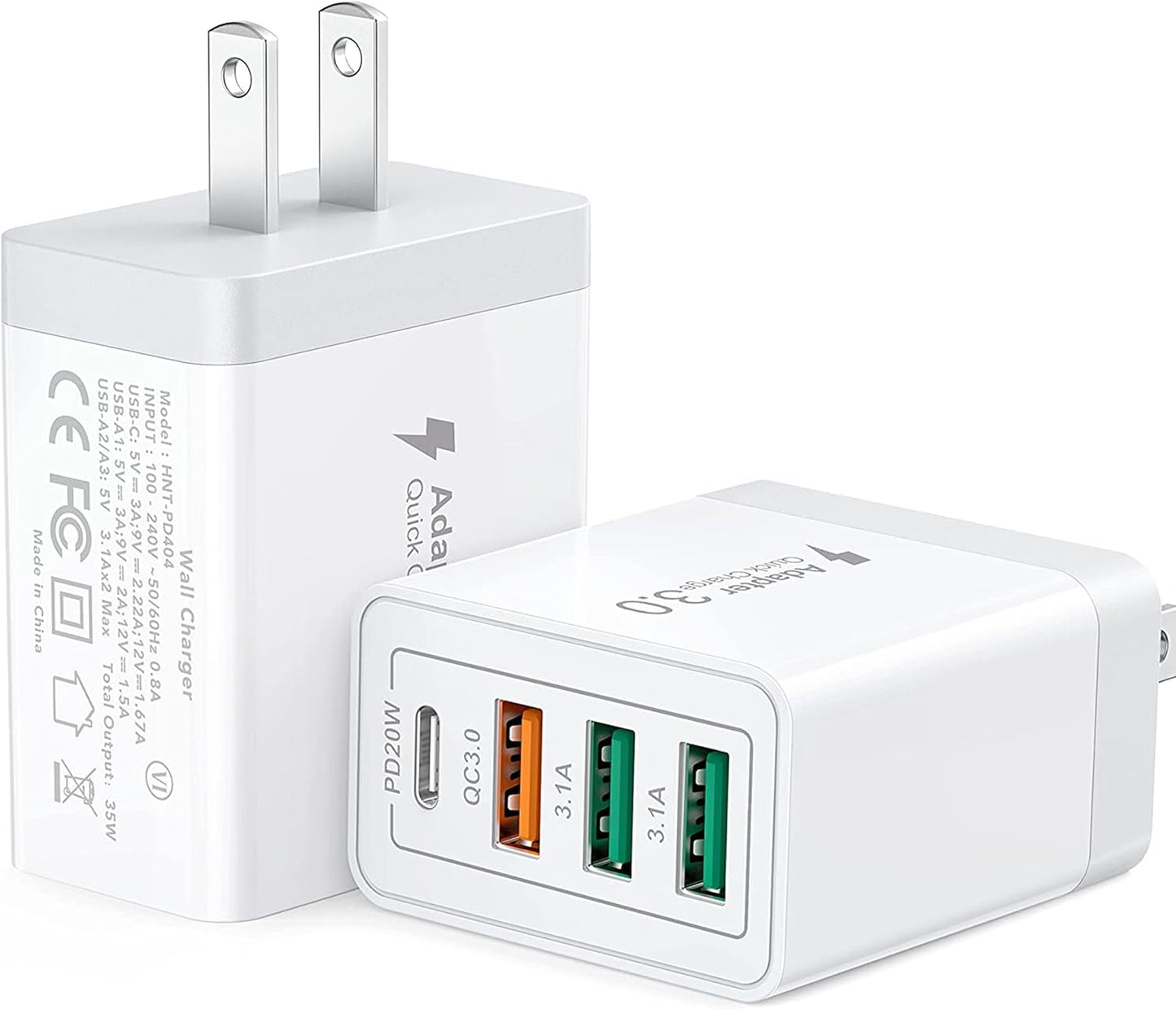 Fast Charge 4Ports USB-C Wall Charger - iPhone & Watch Compatible