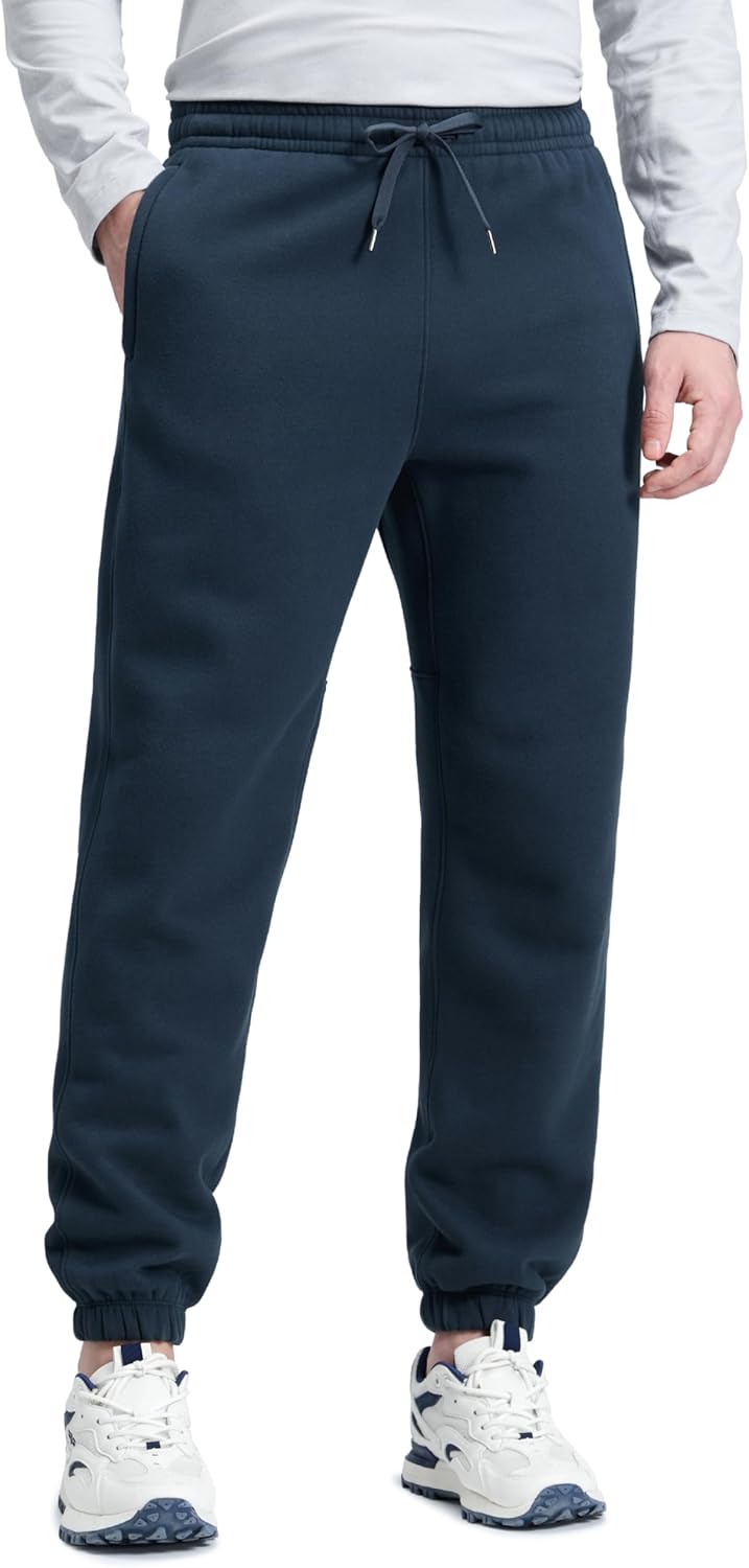 CRZ YOGA Cotton Fleece Lined Sweatpants for Men - Cozy Fit
