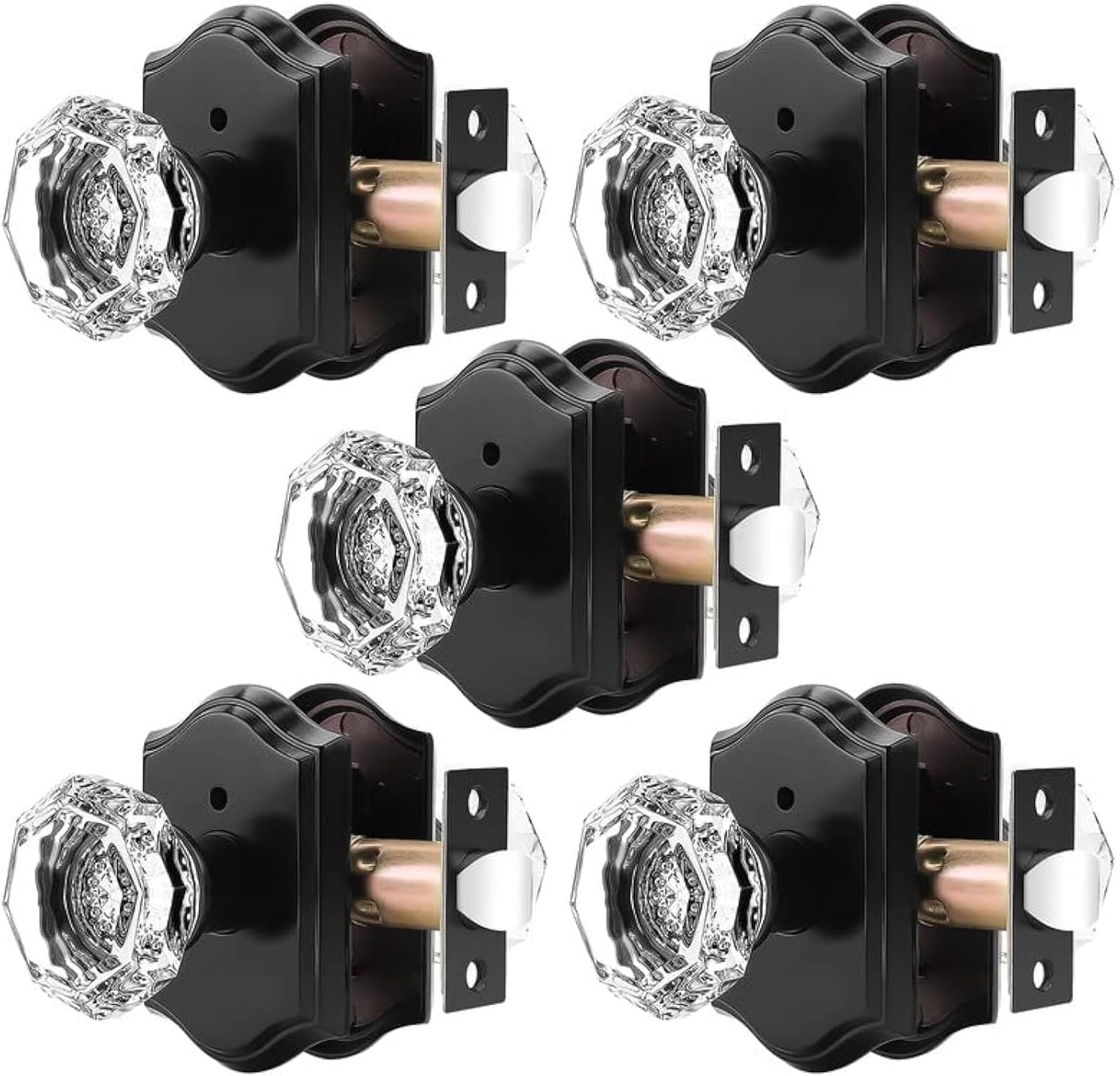 Orger Octagonal Crystal Door Knobs for Privacy and Style