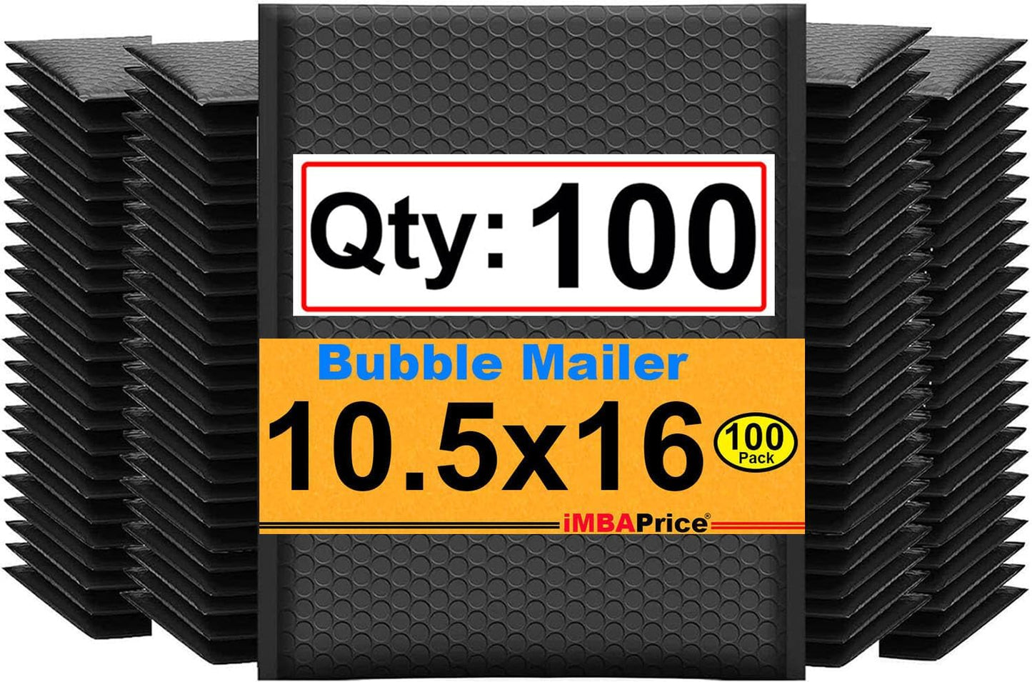 iMBAPrice Black Poly Bubble Mailers - 100 Pack for Shipping