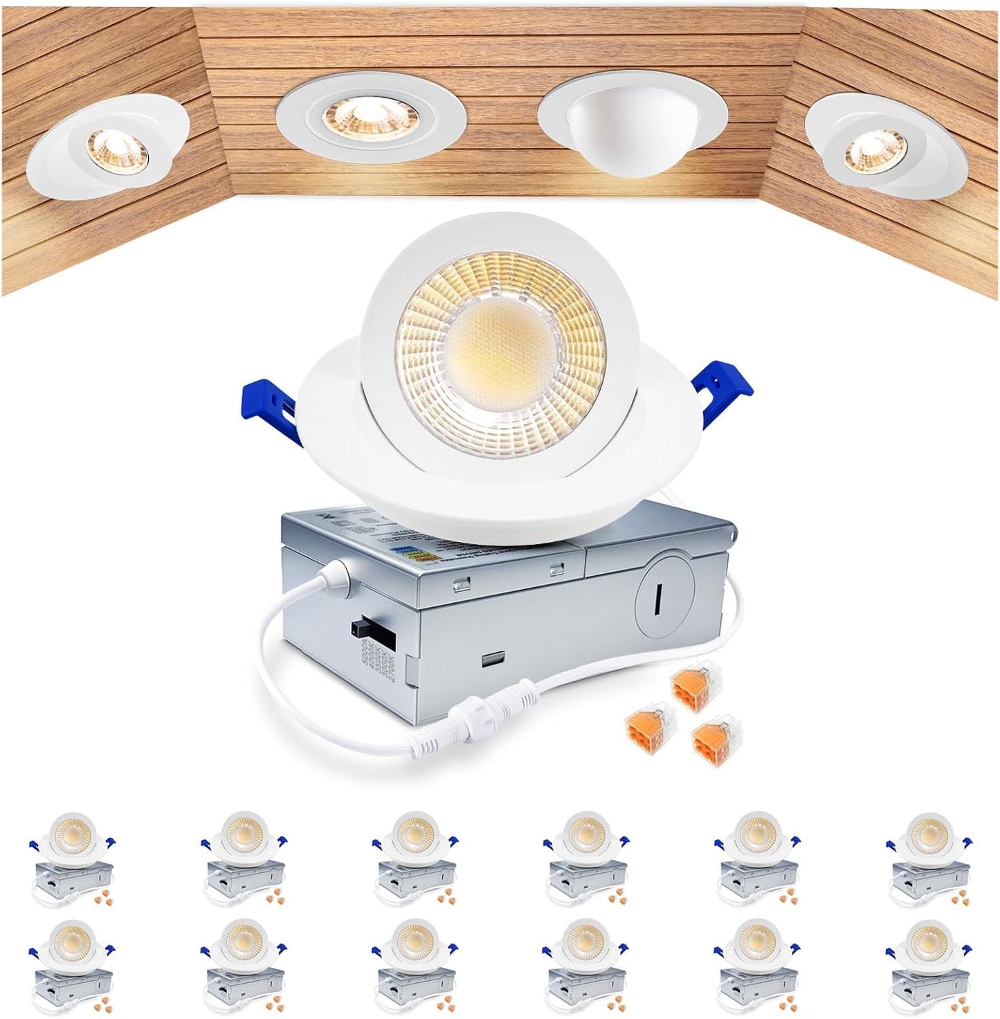 zouzai 5CCT LED Gimbal Recessed Light for Adjustable Lighting