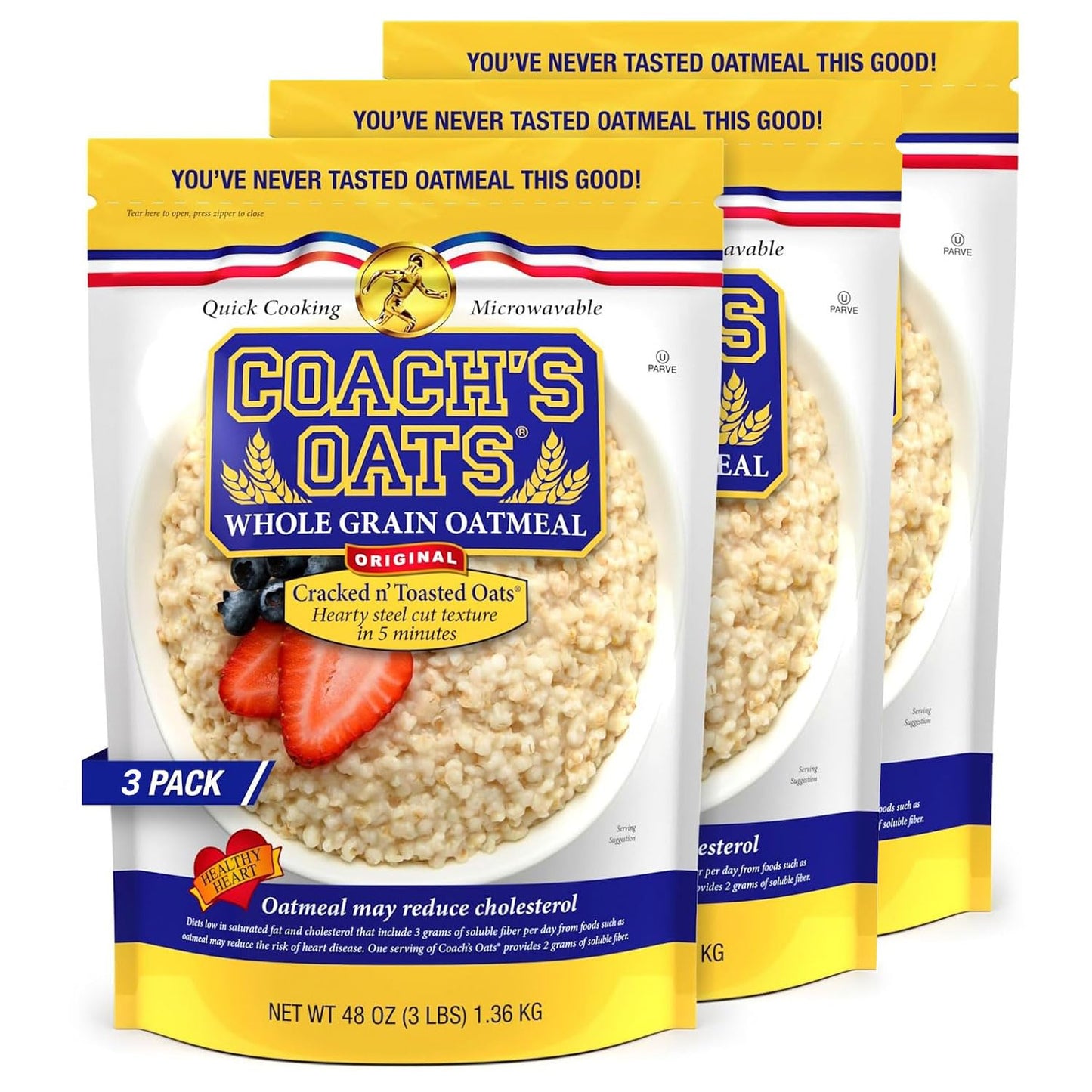 COACH'S OATS Whole Grain Oatmeal - Quick-Cooking Steel Cut Oats