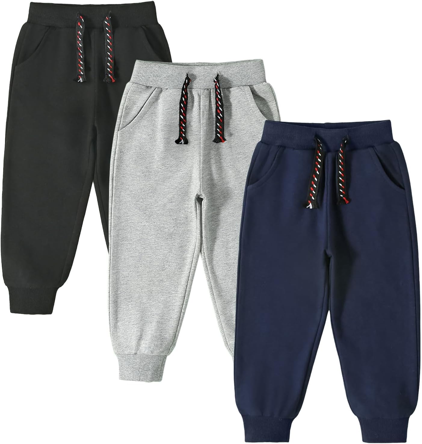 3 Pack Toddler Boys and Girls Cotton Sweatpants for Comfort
