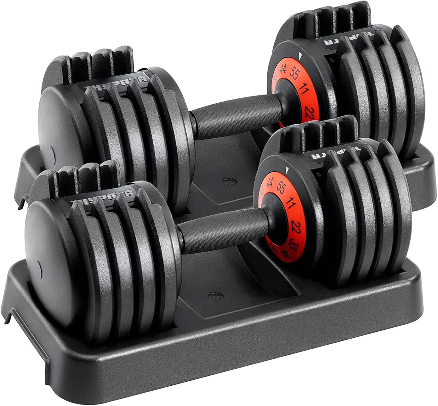Adjustable 25/55 lbs Dumbbell Set - Customizable Weight for Home Workouts!