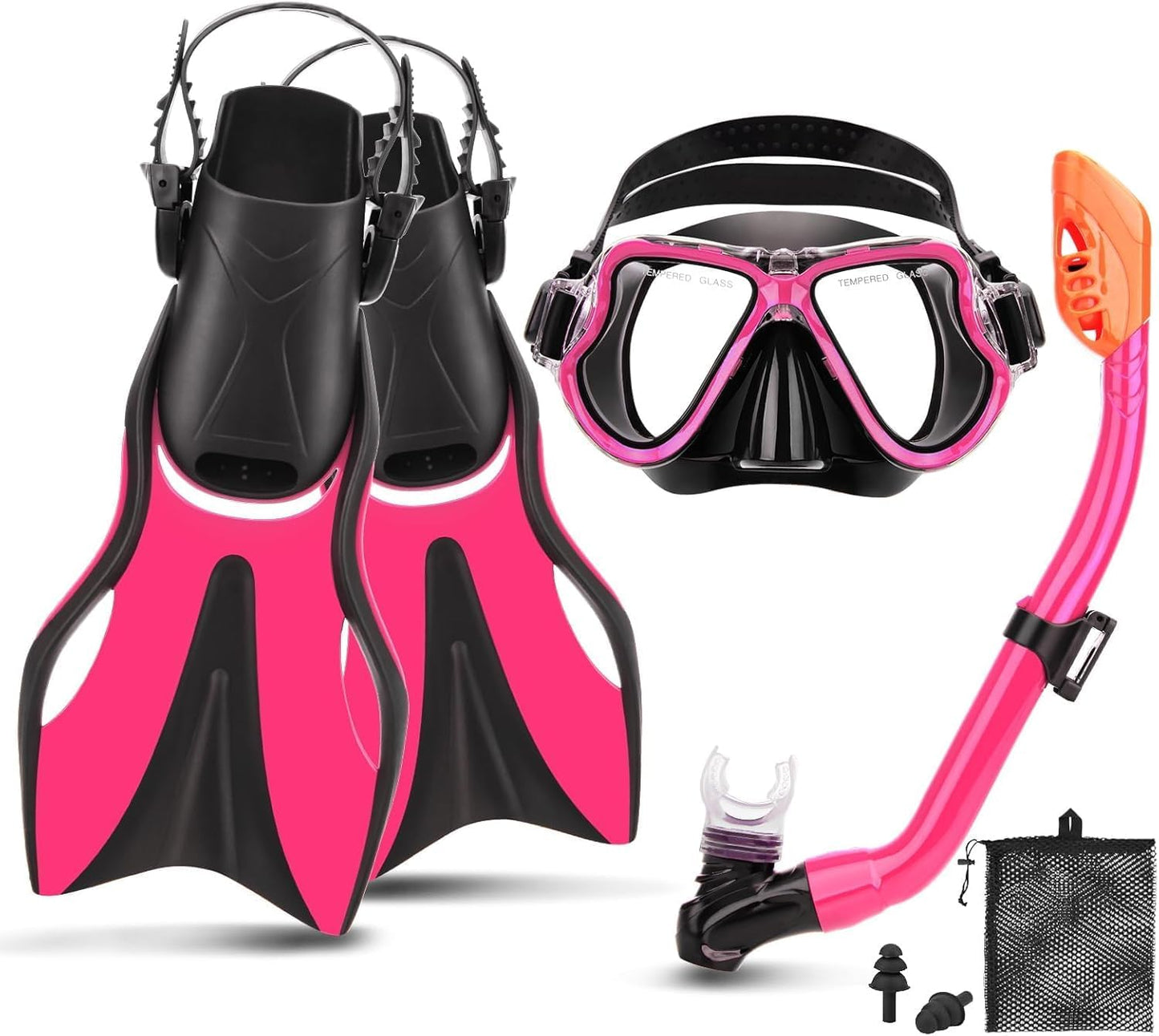 Panoramic View Kids Snorkel Set - Anti-Fog Mask, Dry Top Snorkel, Trek Fins