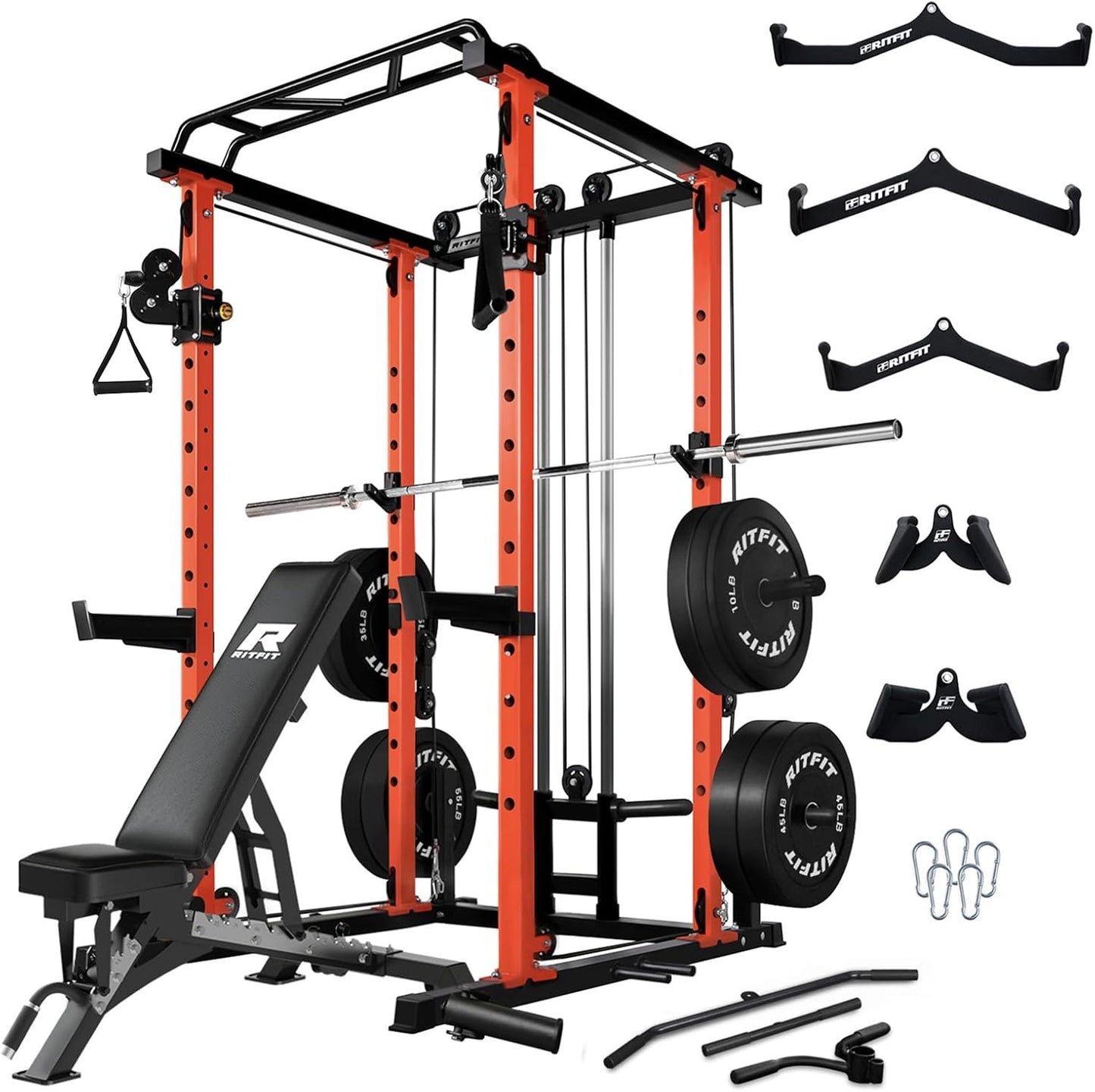 RitFit Multi-Function Squat Rack Power Cage for Home Gym