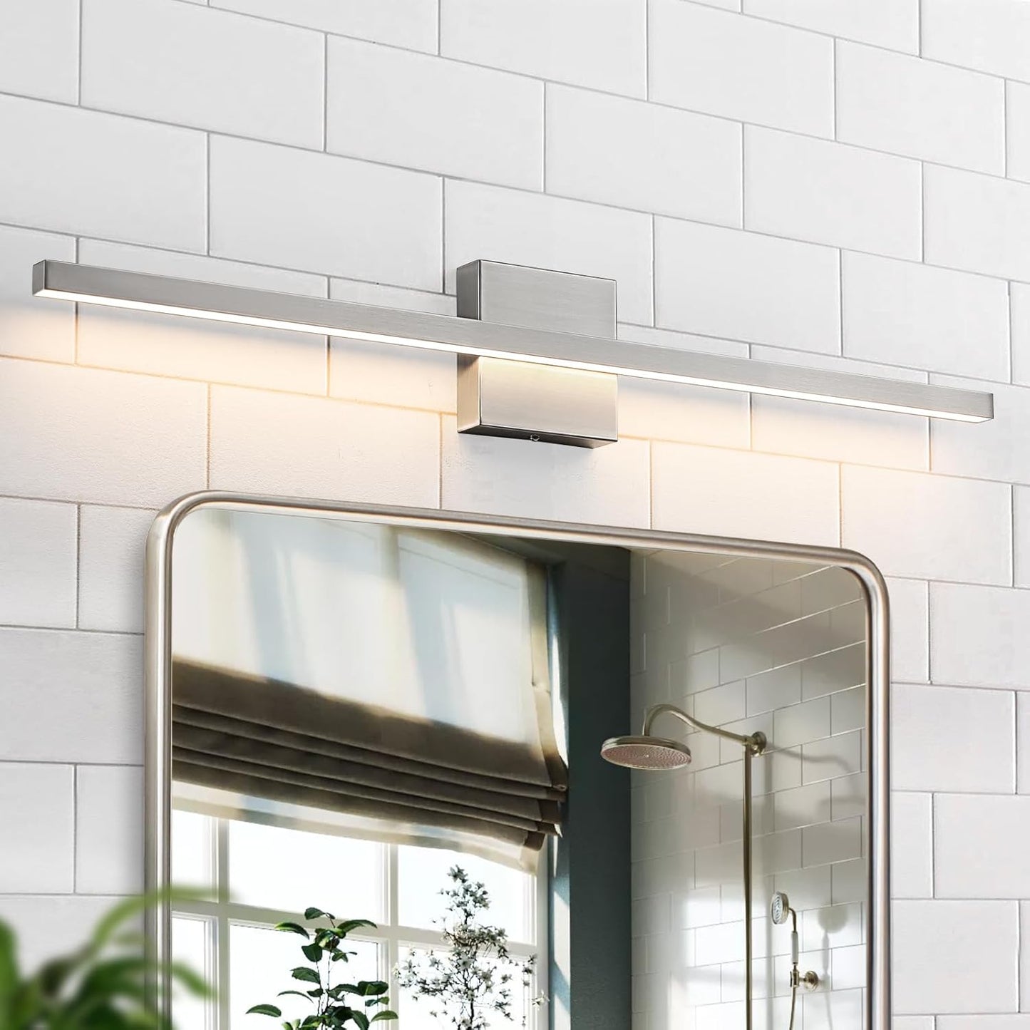 Brushed Nickel Bathroom Light Fixture for Modern Vanity Use
