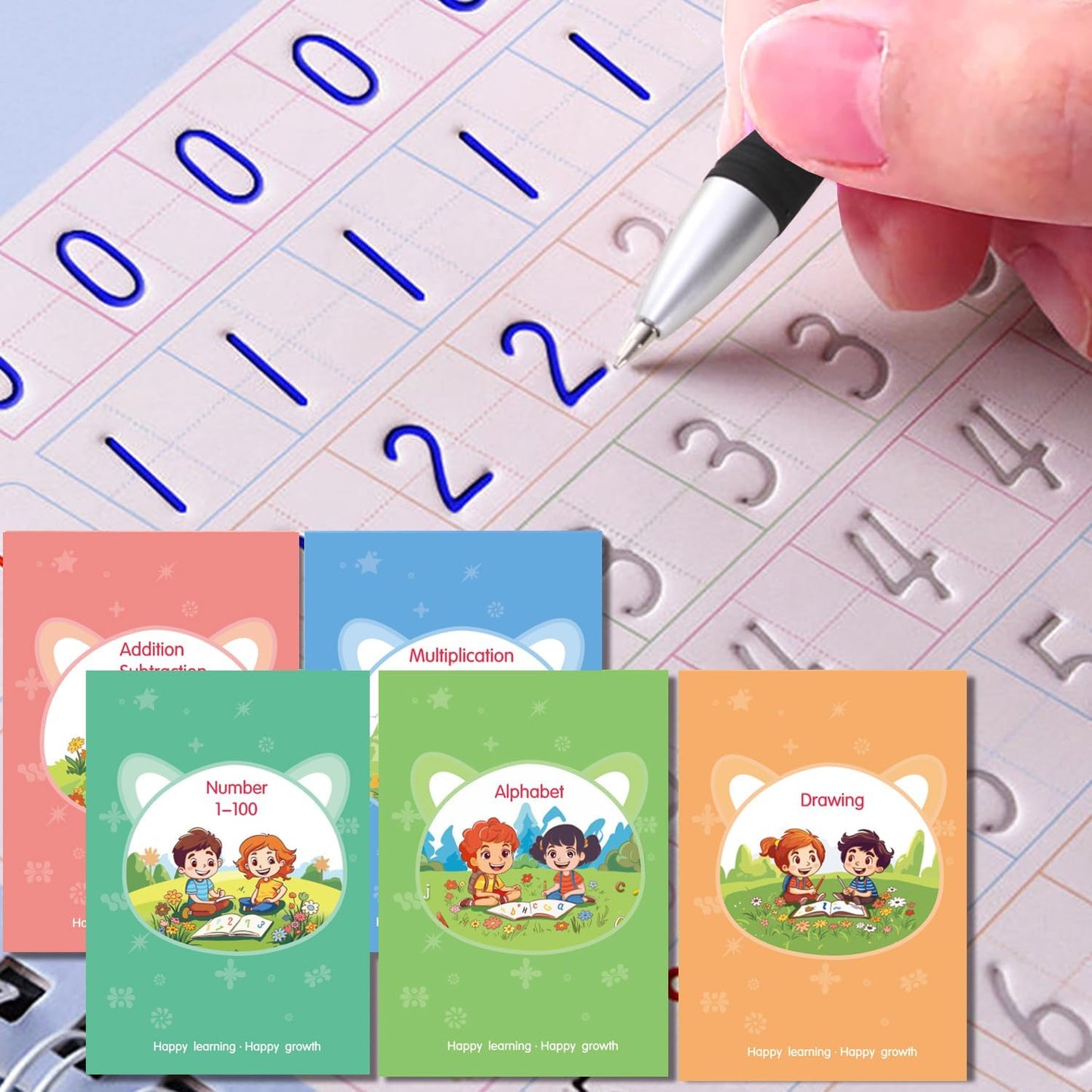 Reusable Magic Writing Book Set for Kids 3-8, Calligraphy Practice