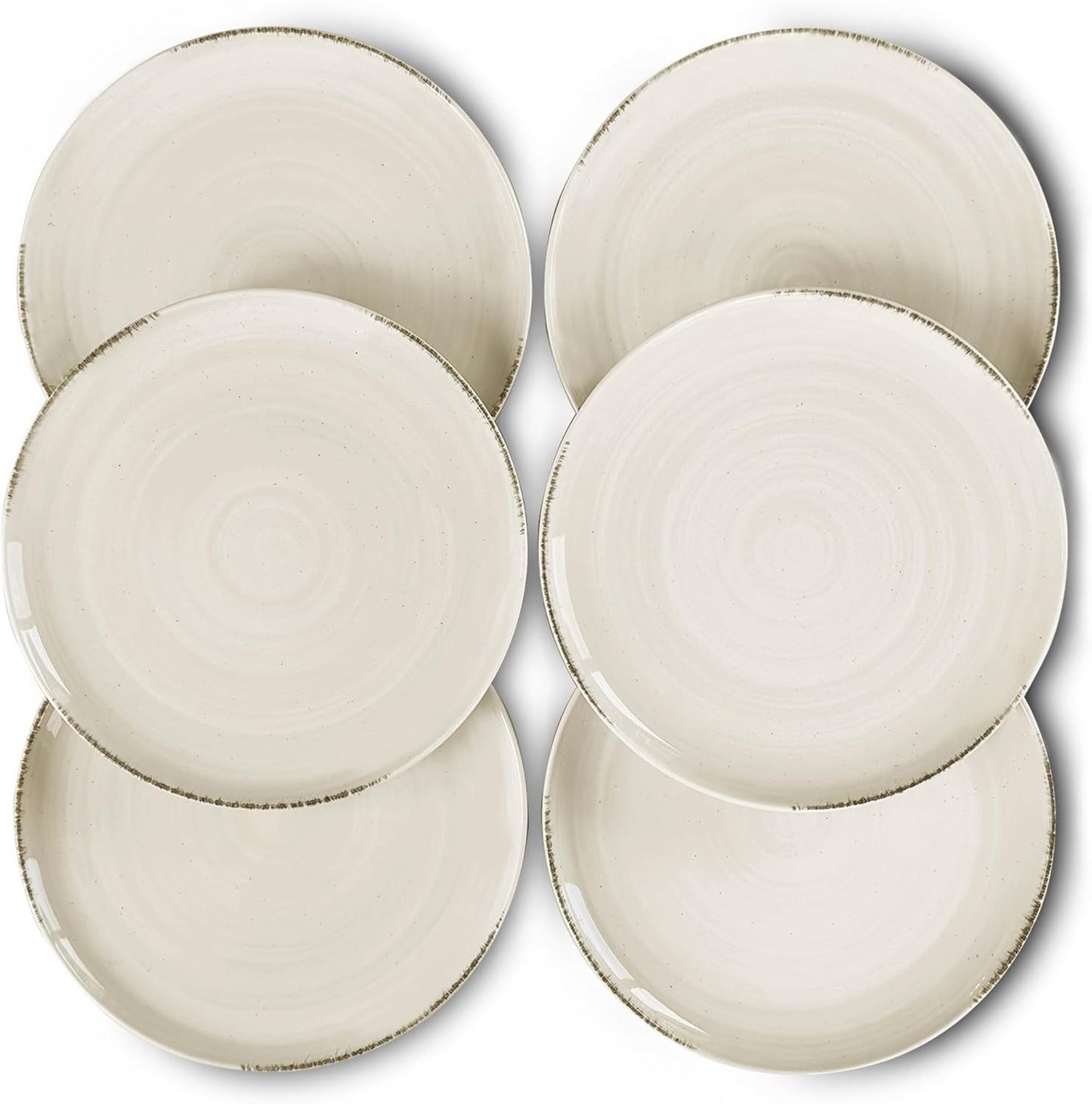 Mora Ceramic Helix Swirl Dinner Plates Set of 6 for Modern Dining