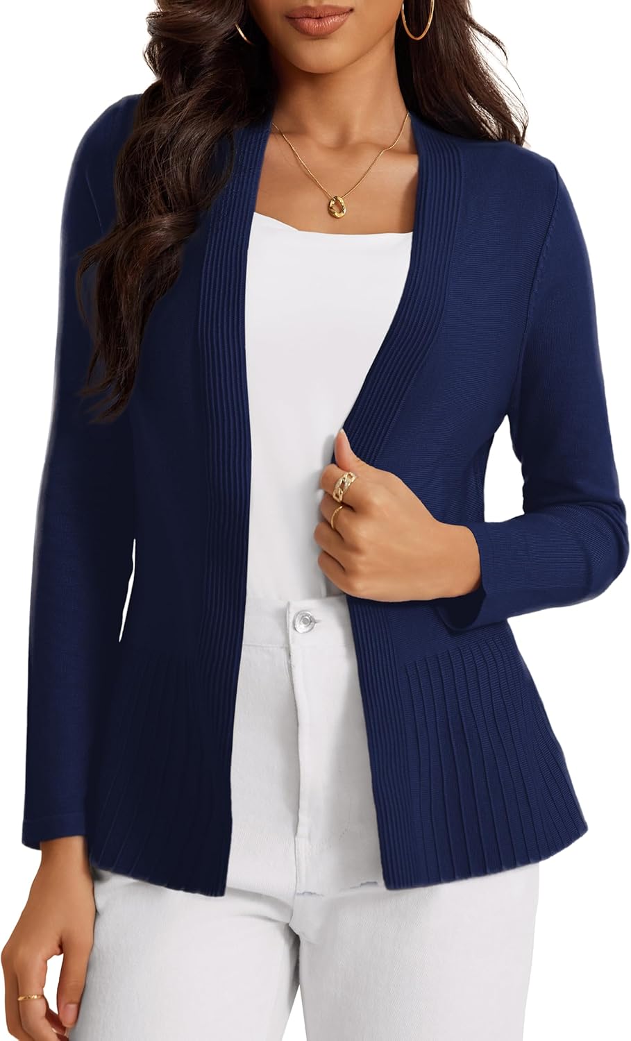 Women's Casual Open Front Sweater Long Sleeve Cardigan