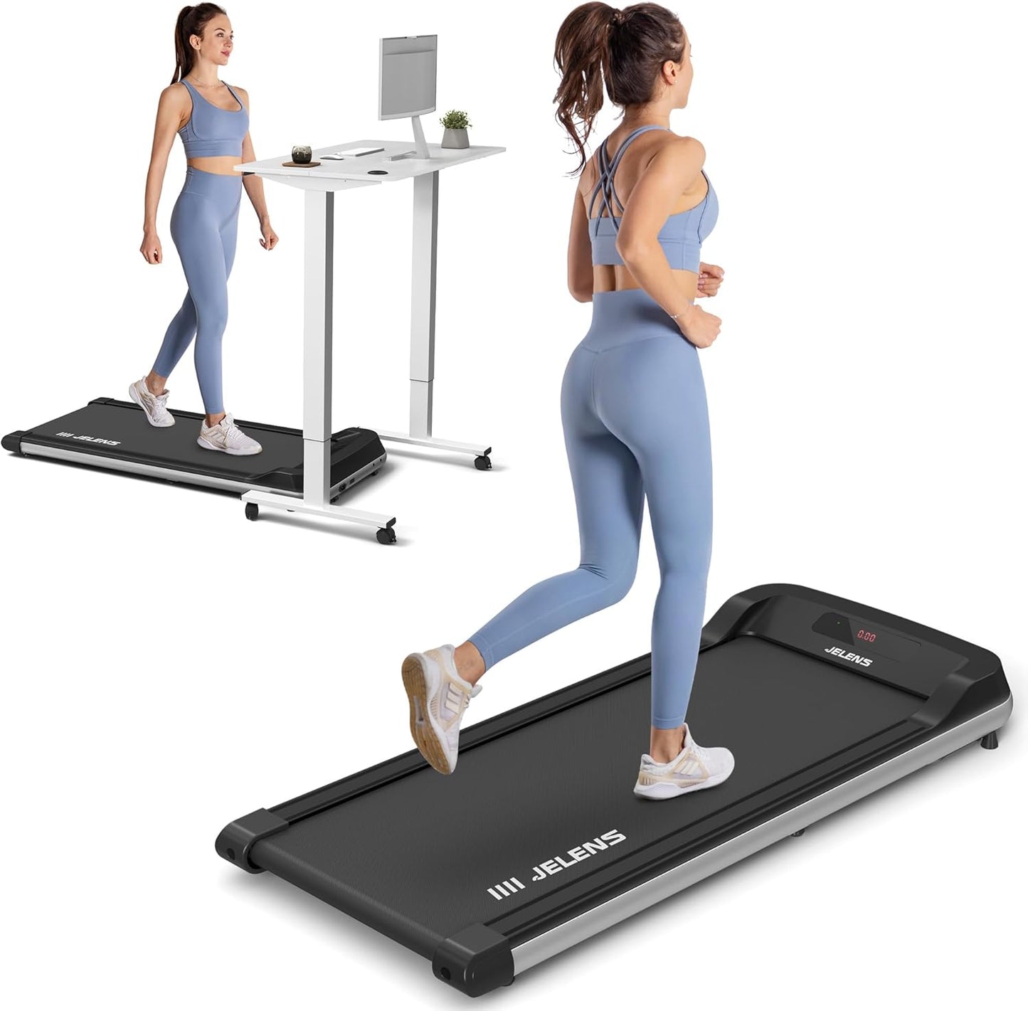 Walking Pad 2 in 1 Treadmill for Home Office with Remote Control