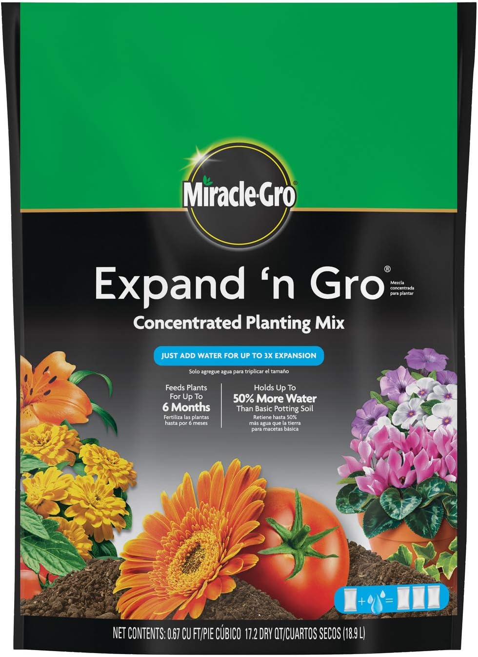 Miracle-Gro Expand 'n Gro Planting Mix for Thriving Gardens
