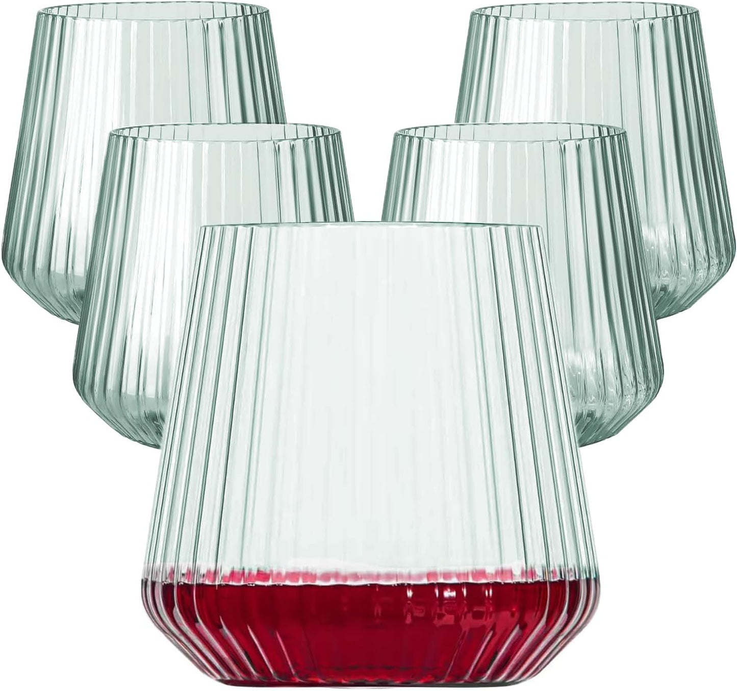 40 Pack Plastic Ribbed Wine Glasses for Every Occasion