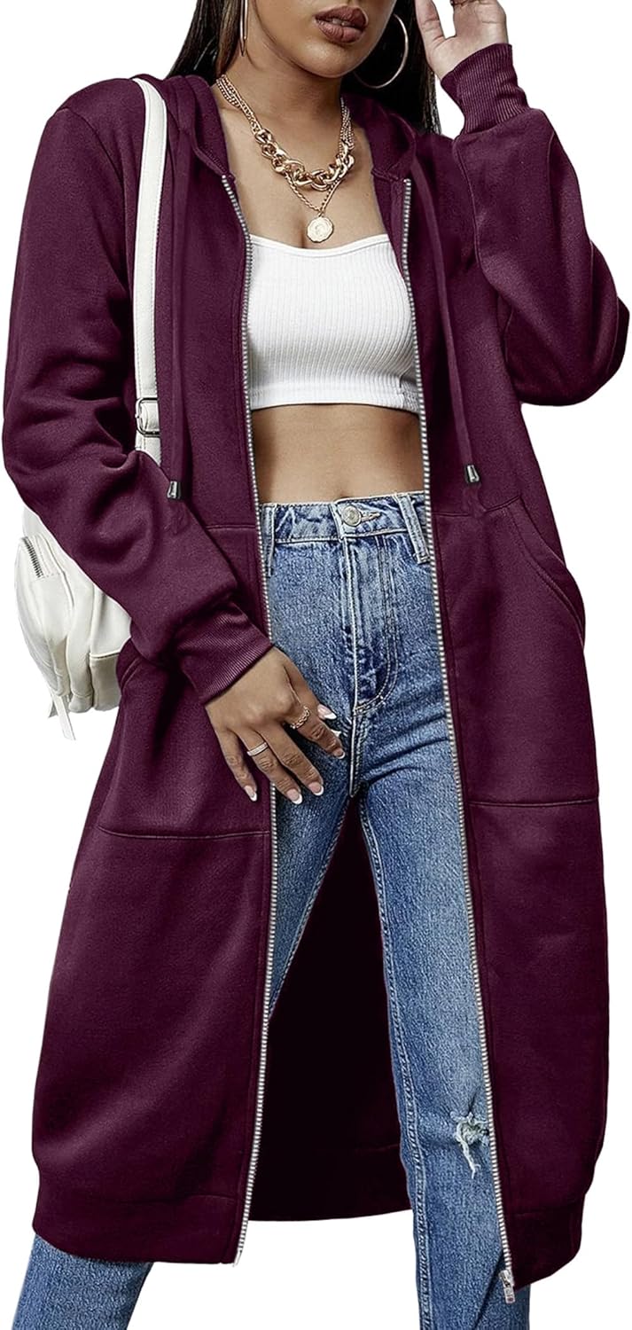 ELESOL Women Casual Zip Up Fleece Hoodies for Stylish Comfort