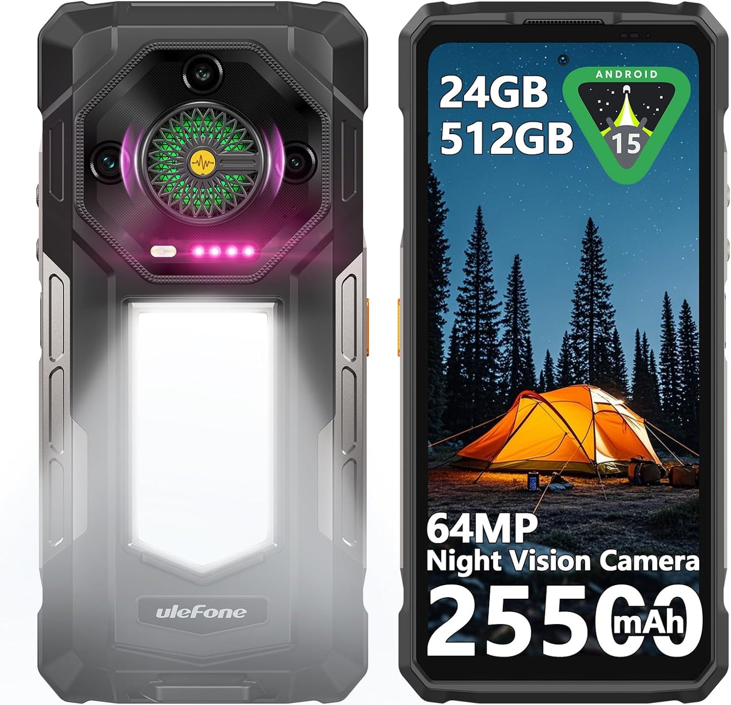 Rugged Phone with 25500mAh Battery and 66W Fast Charge