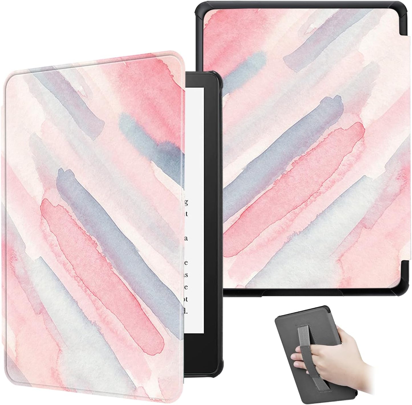 Kindle Paperwhite 12th Gen 2024 Case with Hand Strap & Auto Sleep