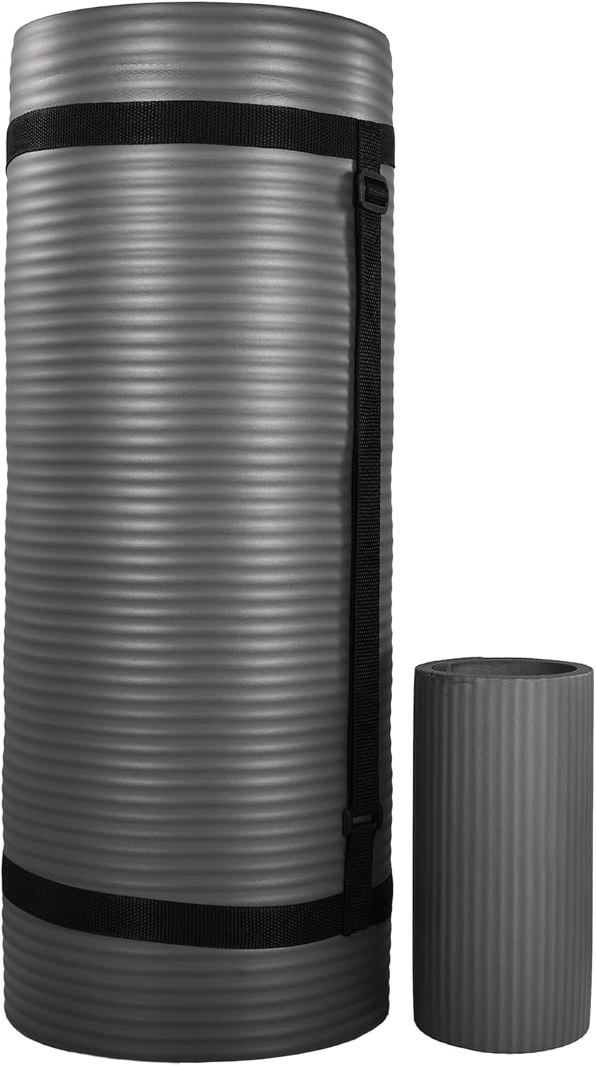 BalanceFrom Exercise Yoga Mat with Knee Pad for Home Workouts