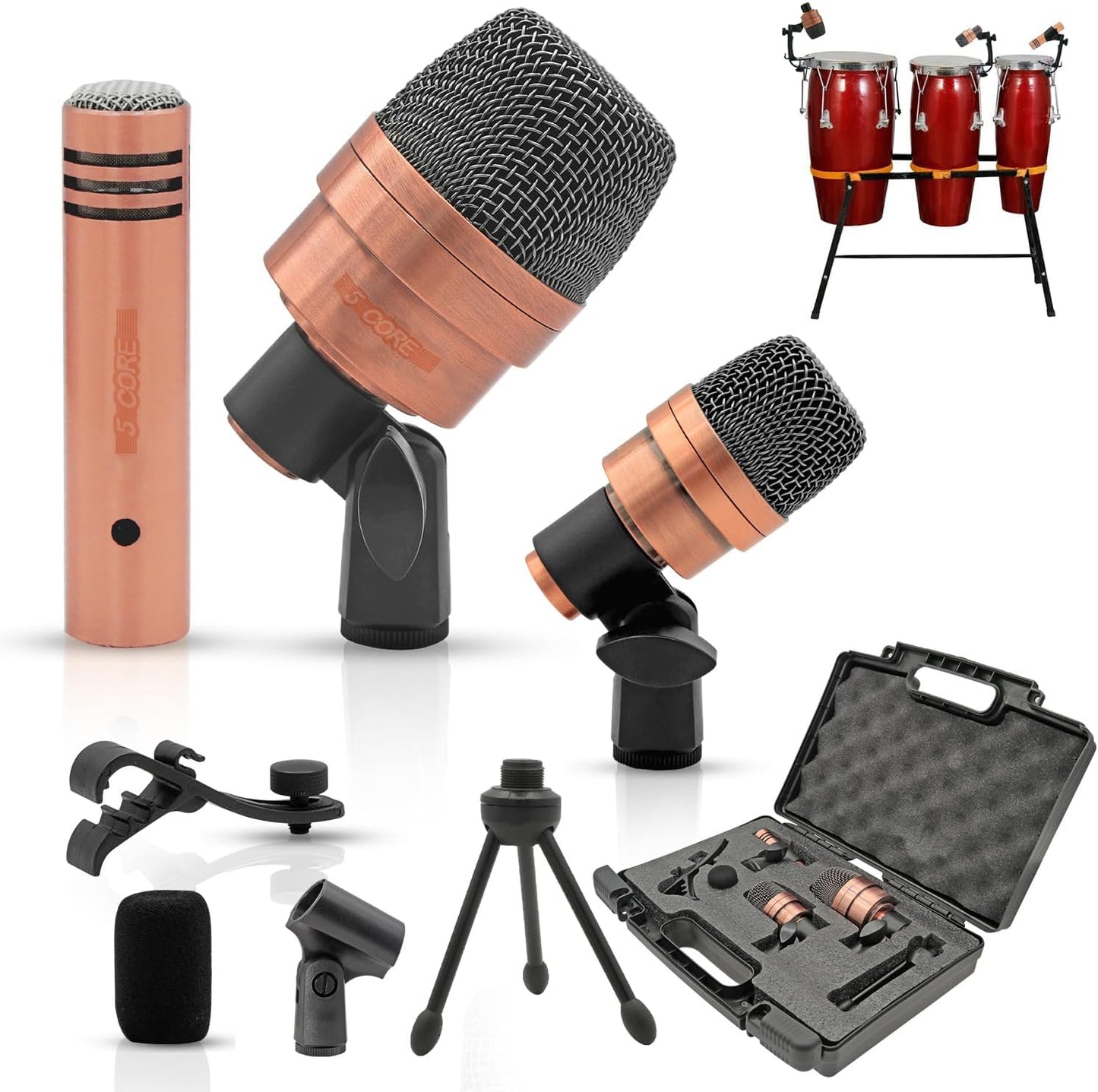 5 CORE Conga Mic Snare Tom Set for Professional Audio Quality