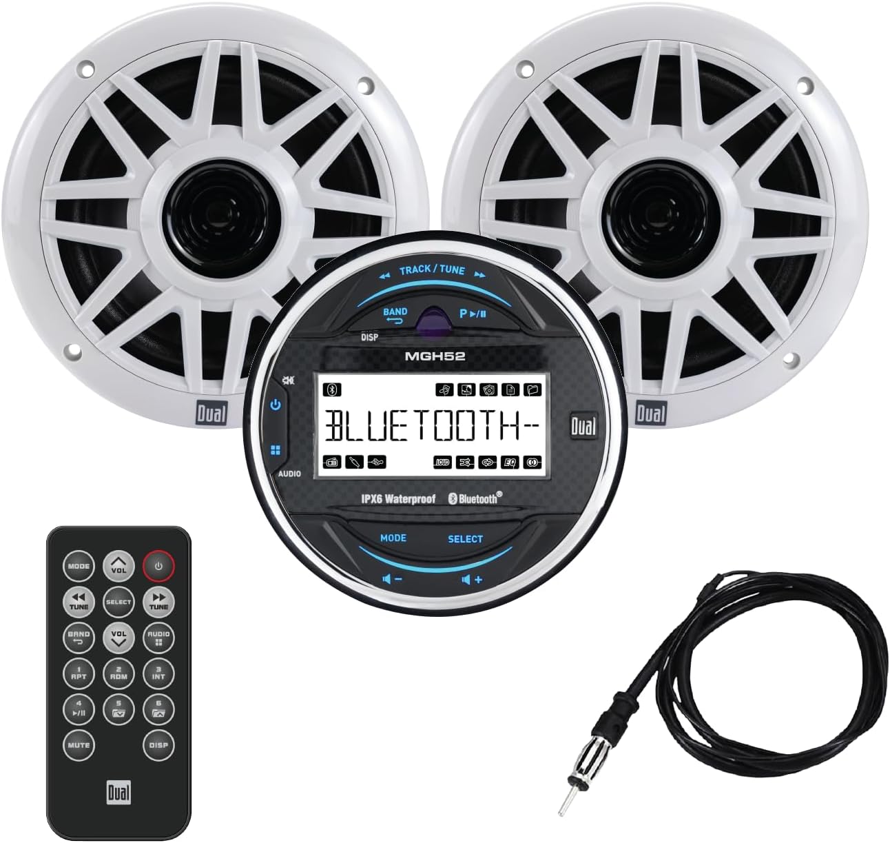 Dual Electronics MXPGH52 Marine Radio with Bluetooth and Speakers