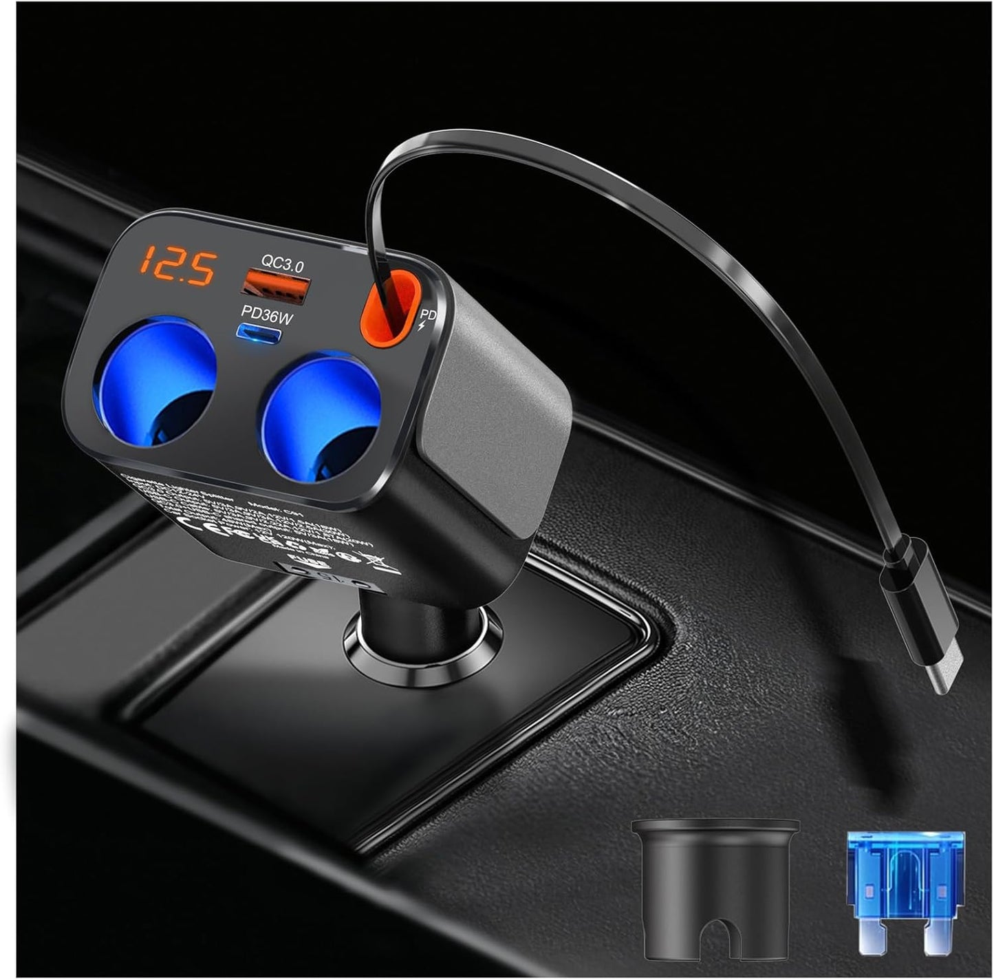 Qidoe Retractable Car Charger: 5-in-1 Power & Speed!