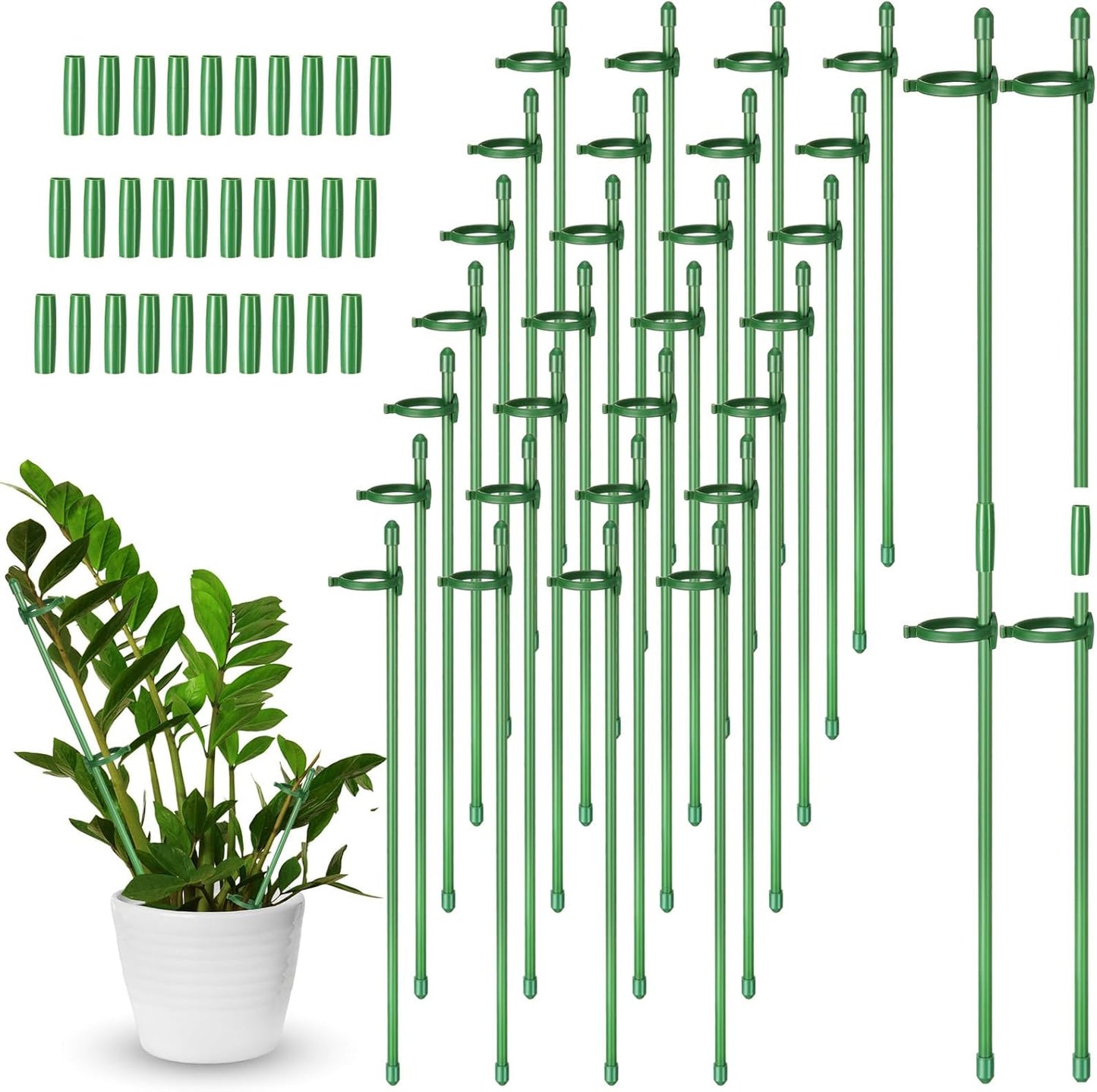 meekoo 60 Pcs Adjustable Garden Plant Support Stakes